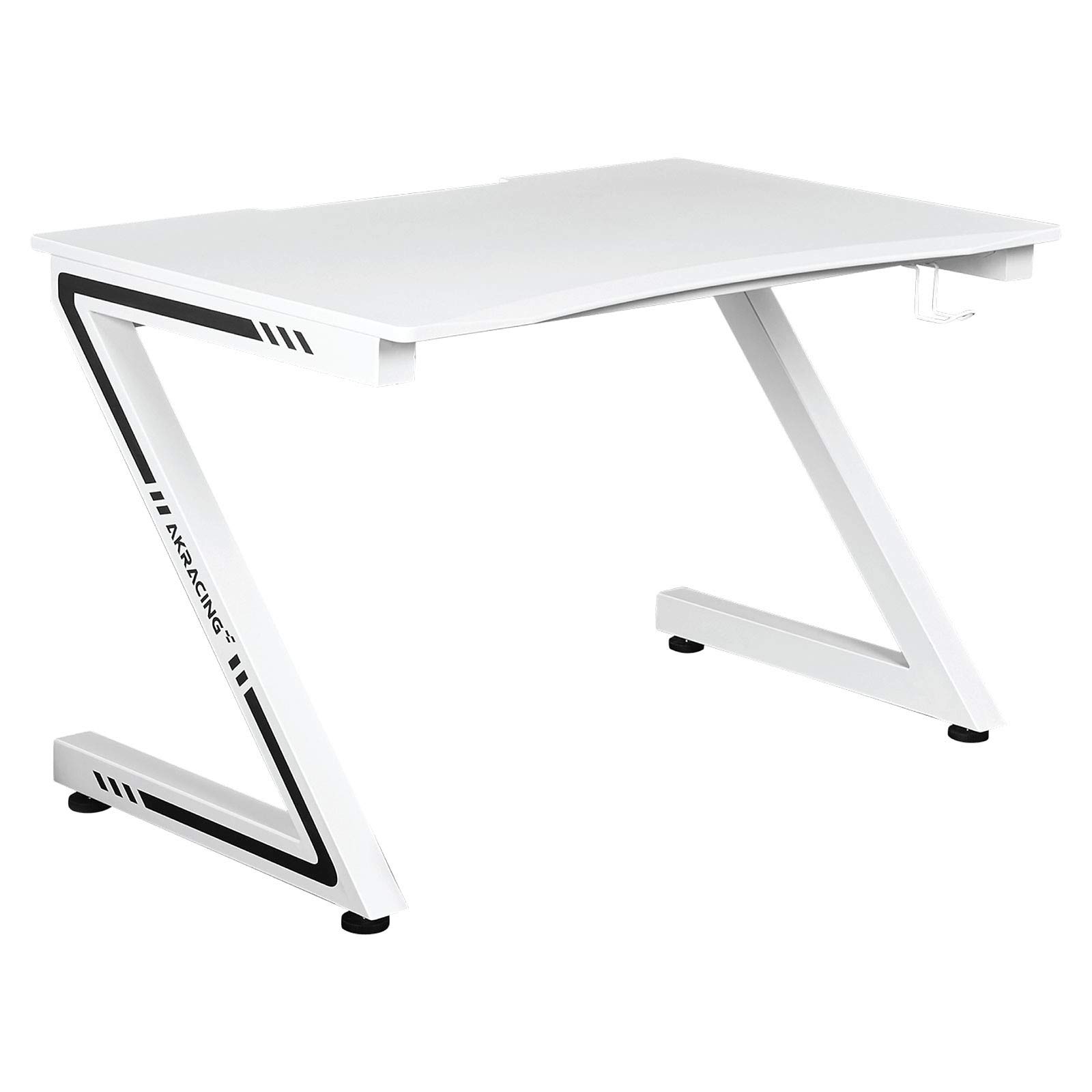 AKRacing Sierra Large White Gaming Desk with Sturdy Metal Frame - Includes Cable Management & XL Gaming Mousepad for PC & Console Gamers - Perfect for Esports, Streaming & Home Office Setup (AK-Sierra)