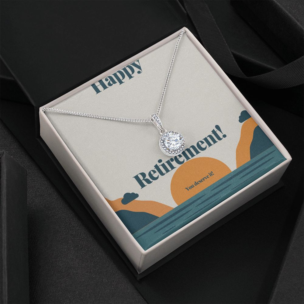 Happy Retirement Necklace for Women - Elegant Retirement Gift Jewelry with Gift Box - Perfect for Retirement Parties, Farewell Gifts & Milestone Celebrations