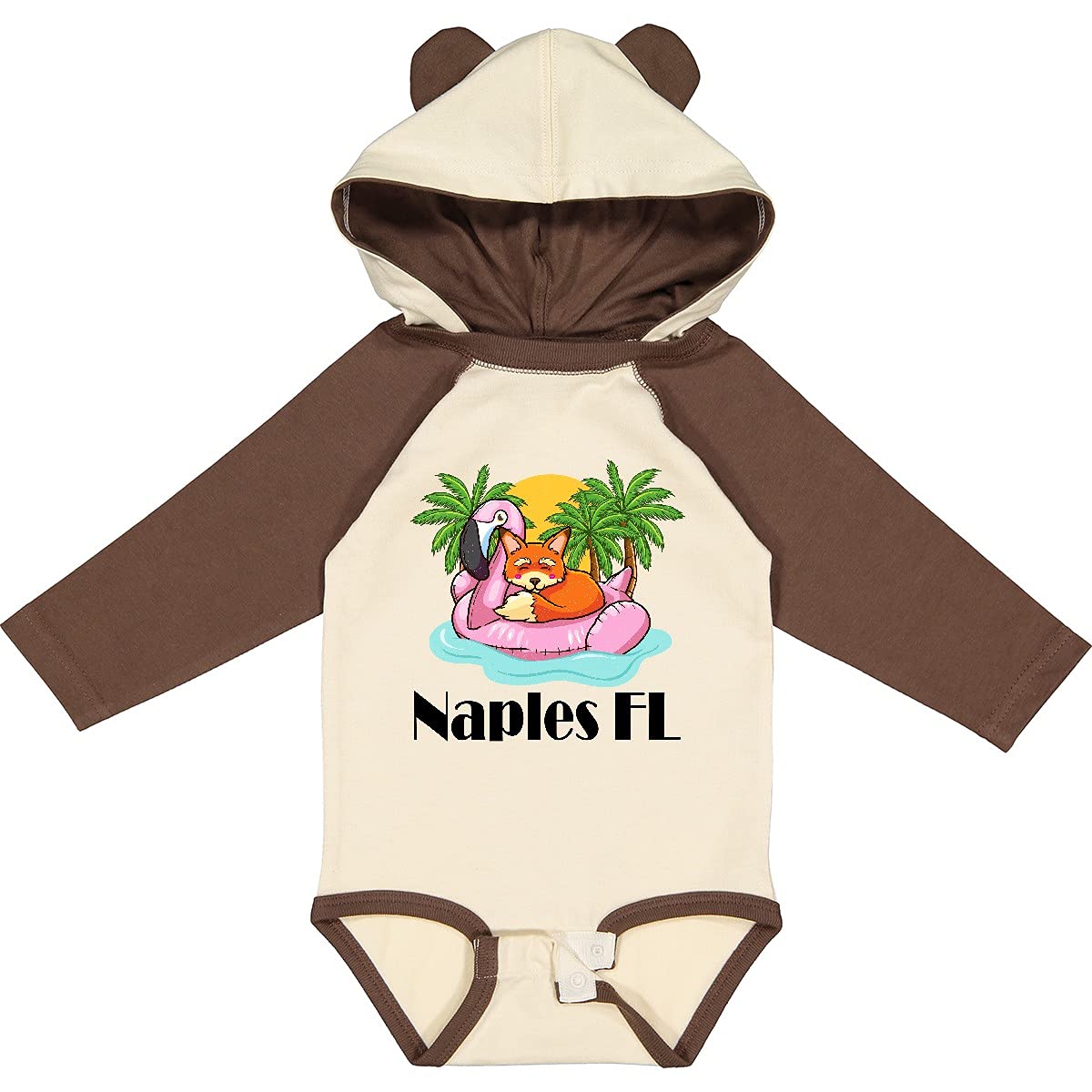 Inktastic Naples Florida Beach Vacation Long Sleeve Baby Bodysuit - Soft Cotton Creeper for Boys & Girls, Perfect for Beach Trips & Family Photos