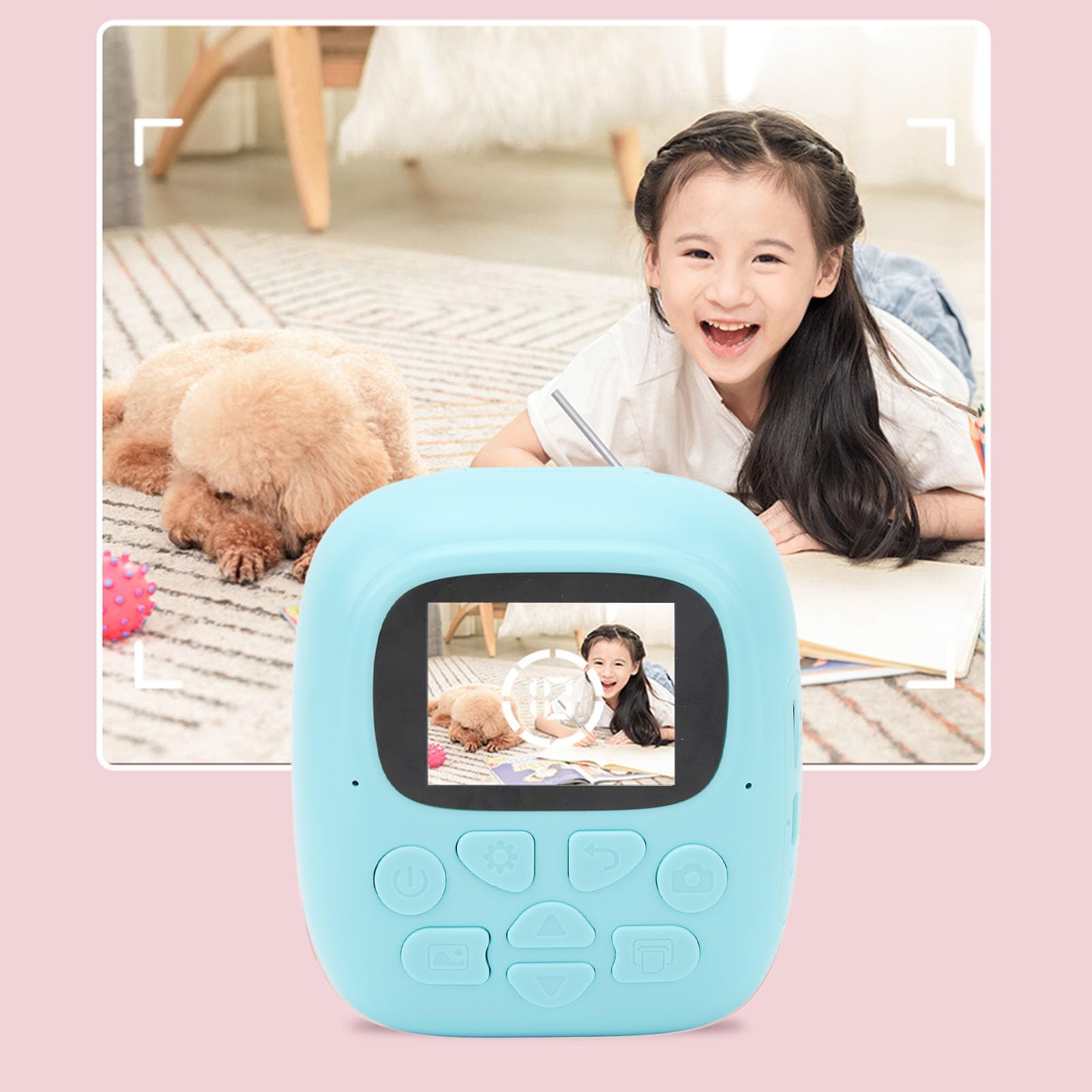 Eujgoov Mini Thermal Printer - 2.0in IPS 1080P 44MP Kids Instant Print Camera Toy for Birthday Gifts & Travel Memories