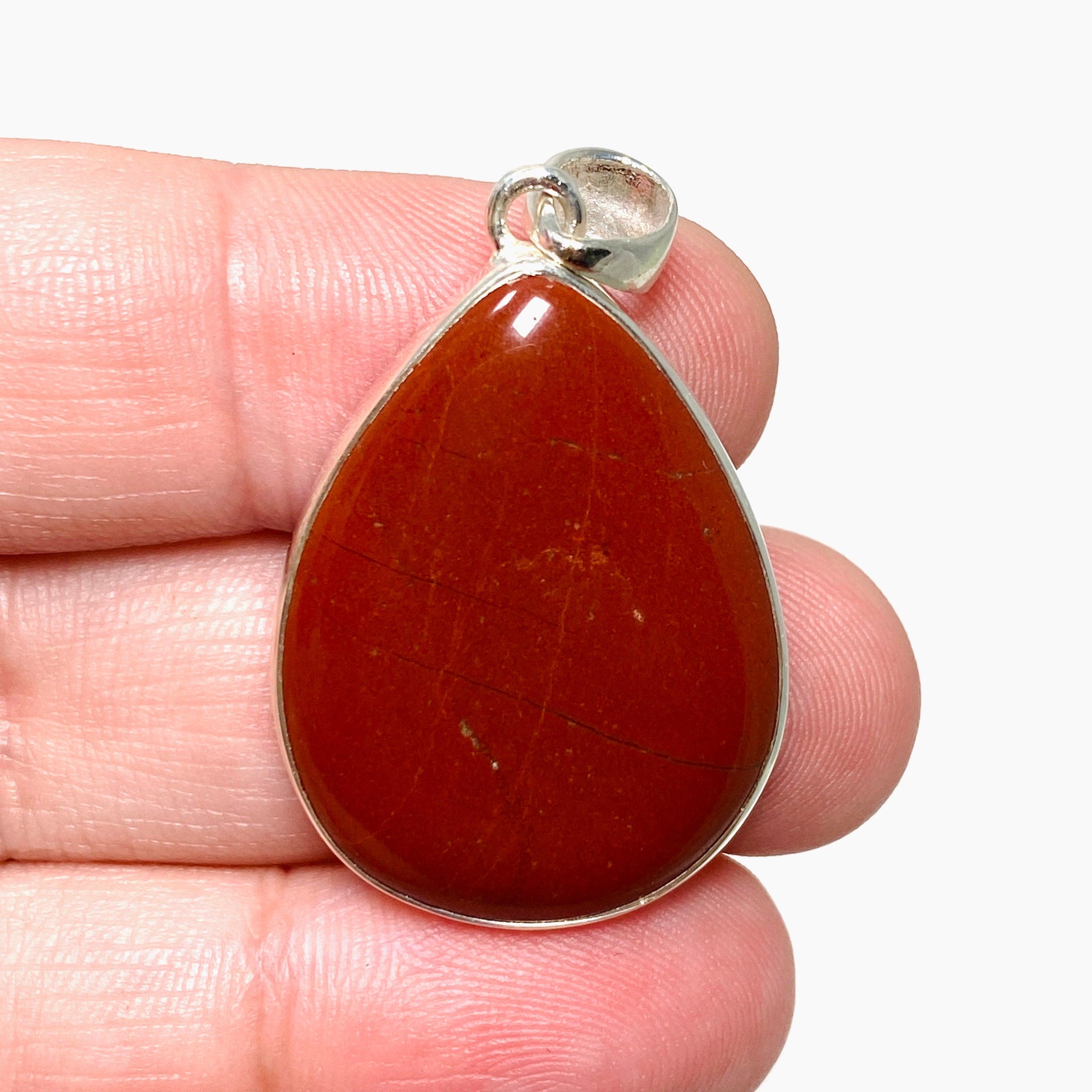 Red Jasper Teardrop Pendant Necklace KPGJ4443 - Natural Stone Jewelry for Women, Healing Crystal Gift for Meditation & Spiritual Protection
