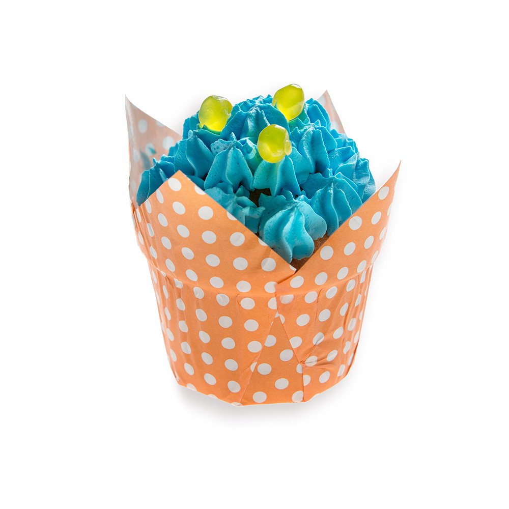 Restaurantware Panificio 1.2 oz Round Paper Baking Cups - 200 Count Polka Dot Printed Disposable Liners, Heat Resistant Up to 425°F, Perfect for Cupcakes, Eclairs & Muffins - Ideal for Home Baking, Party Desserts & Professional Bakeries