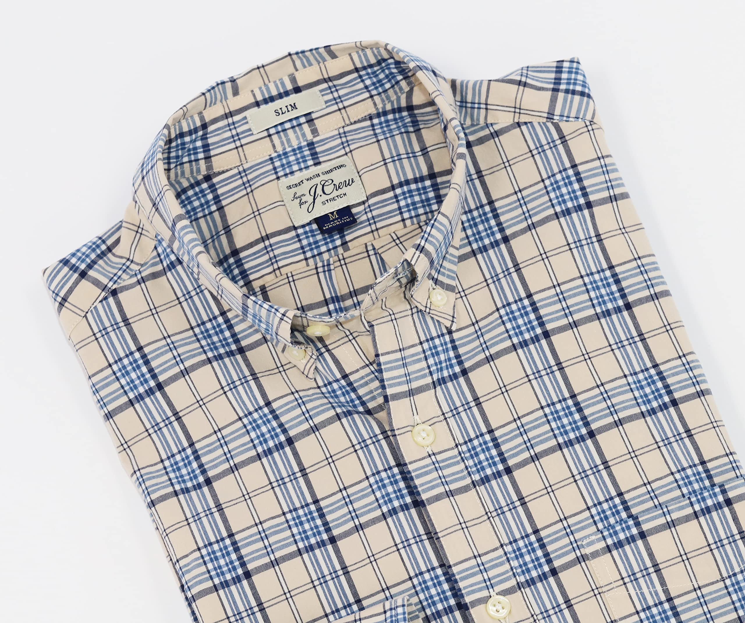 J.Crew Men's Slim Fit Secret Wash Button-Down Shirt - Comfortable Casual & Office Wear for Business & Weekend Outings