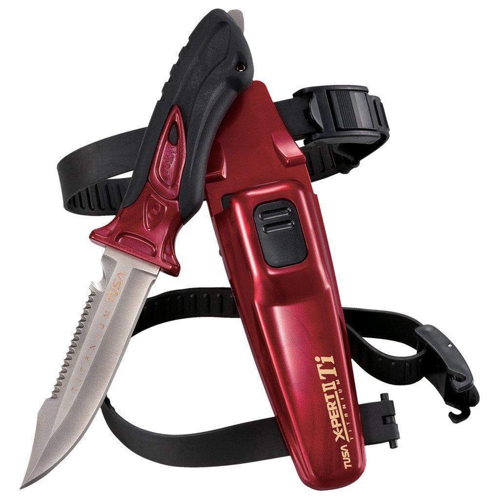 Tusa X-Pert II Titanium Dive Knife - Professional Scuba Diving Gear for Underwater Safety & Cutting Ropes | Perfect for Spearfishing, Snorkeling & Marine Adventures