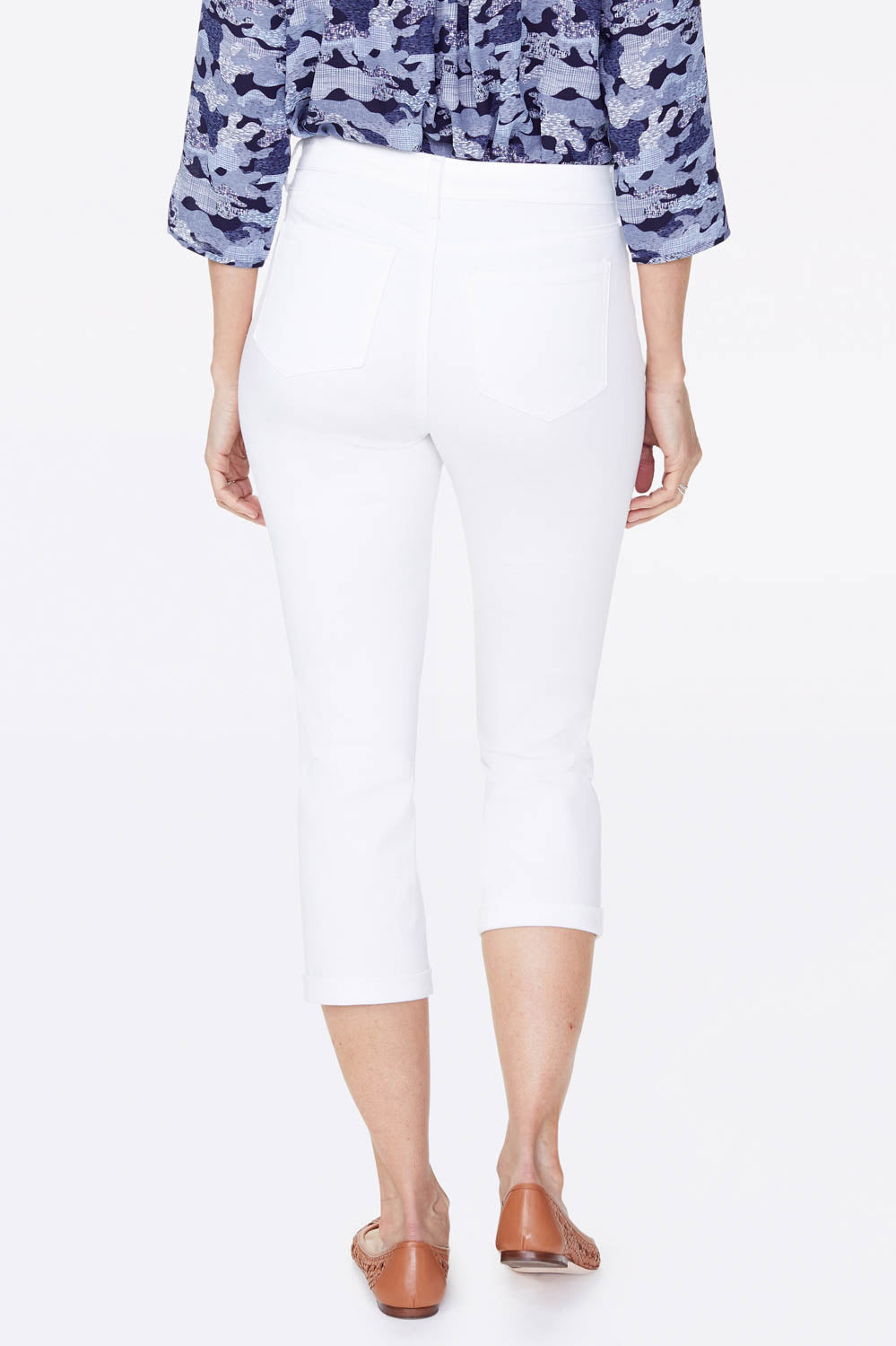 Chloe Skinny Capri Jeans for Women - Petite Fit in Optic White | Stretch Denim Pants for Casual Wear & Summer Outfits