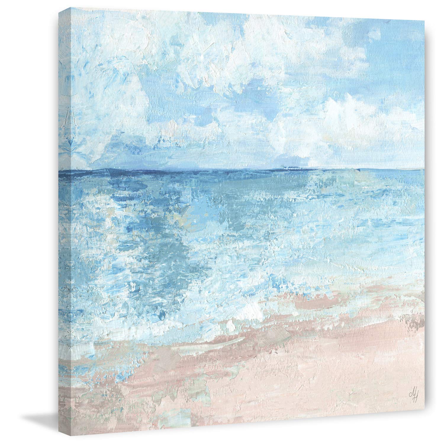 Free as The Ocean Painting Print on Wrapped Canvas 18x18 - Marmont Hill Wall Art for Living Room, Bedroom & Office Decor
