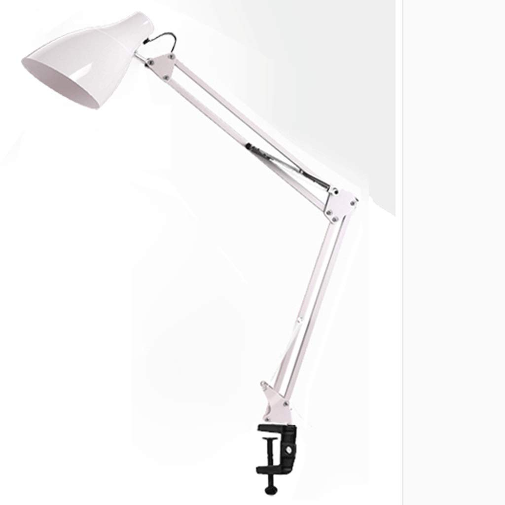 LED Desk Lamp with Clamp Mount - Adjustable Swing Arm Office Lamp, Eye Protection Study Light for College Dorm & Home Workspace (White) - Perfect for Reading, Writing & Computer Work
