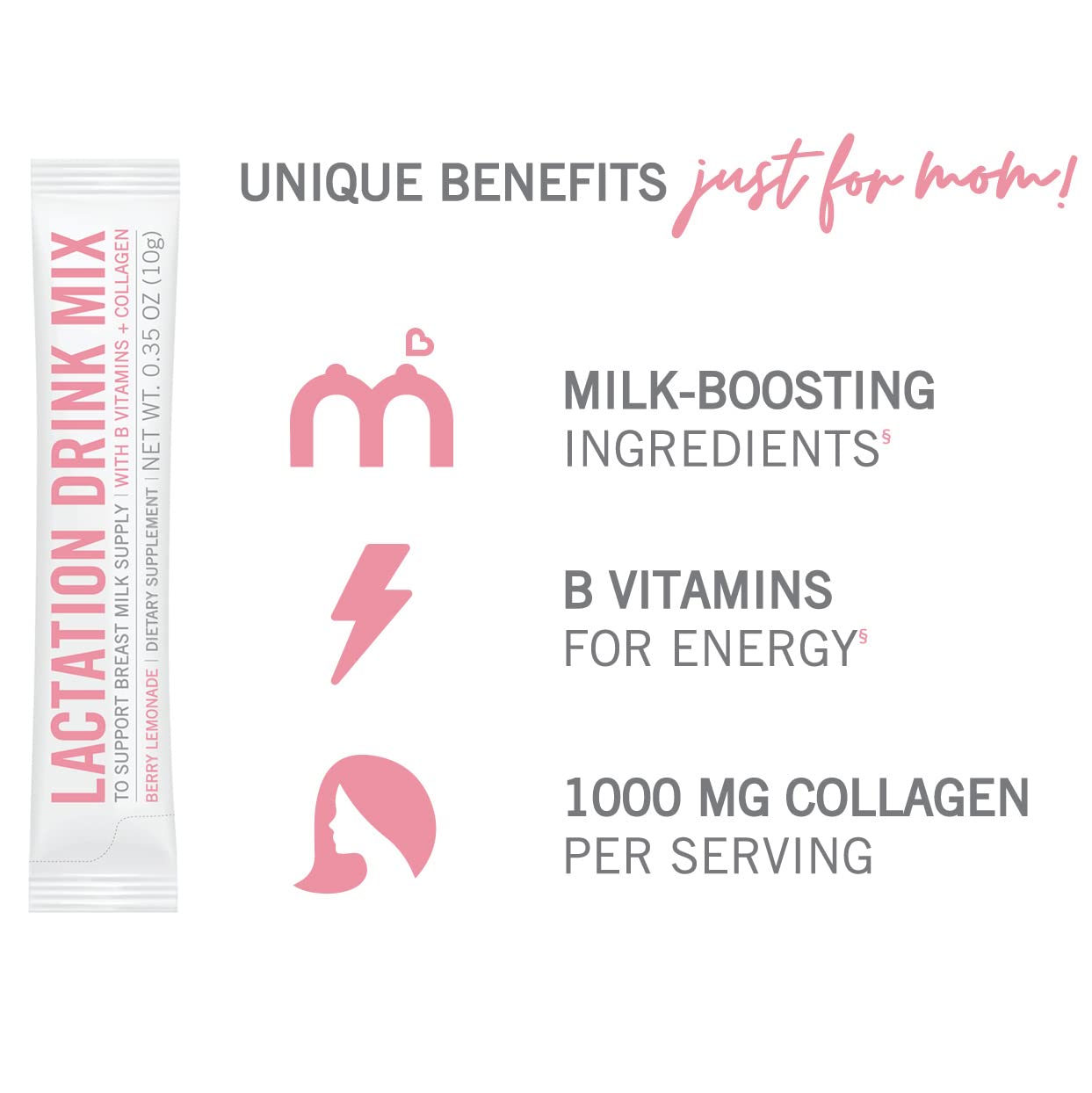 Munchkin® Milkmakers® Lactation Drink Mix with B Vitamins & Collagen - 2-in-1 Breastfeeding Supplement for Milk Supply & Healthy Ducts | Postpartum Nursing Support for New Moms