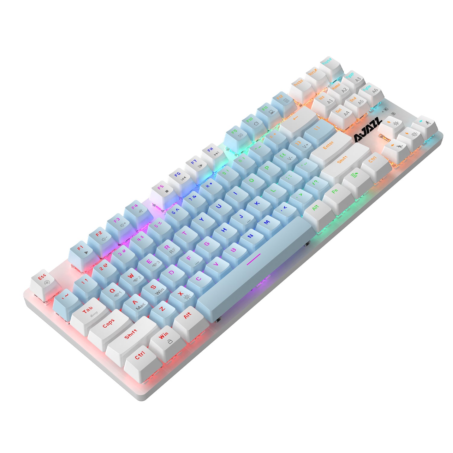 YUNZII Ajazz AK40 Pro Wireless Mechanical Keyboard - 87 Keys RGB Backlit, Bluetooth/2.4G/USB-C for PC/Mac - Perfect for Gaming, Office & Programming