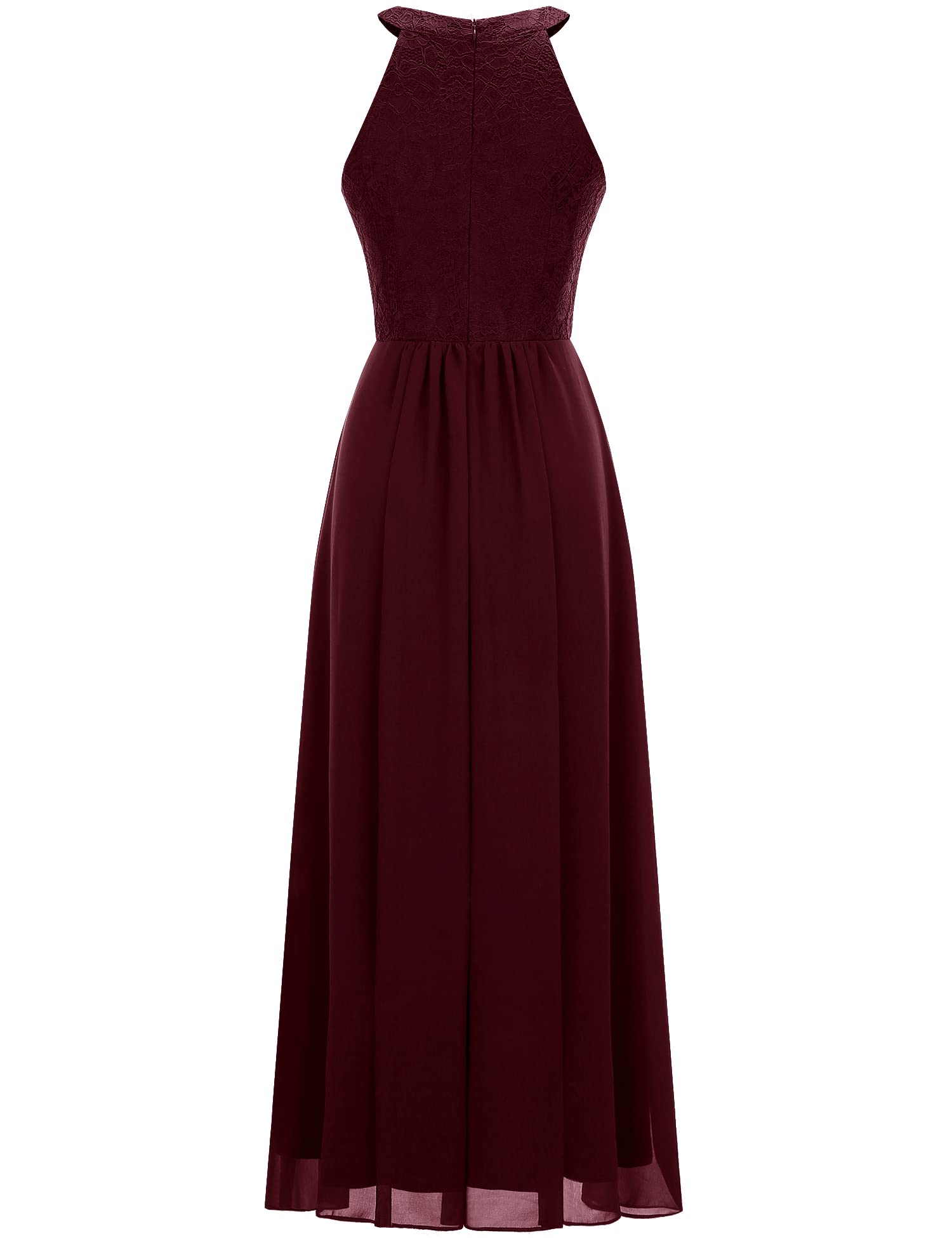 Elegant Women's Long Formal Halter Lace Dress 2024 - Wedding Guest, Bridesmaid, Cocktail Party & Prom Gown | Spring Summer Evening Occasions, Special Events & Black Tie Dinners