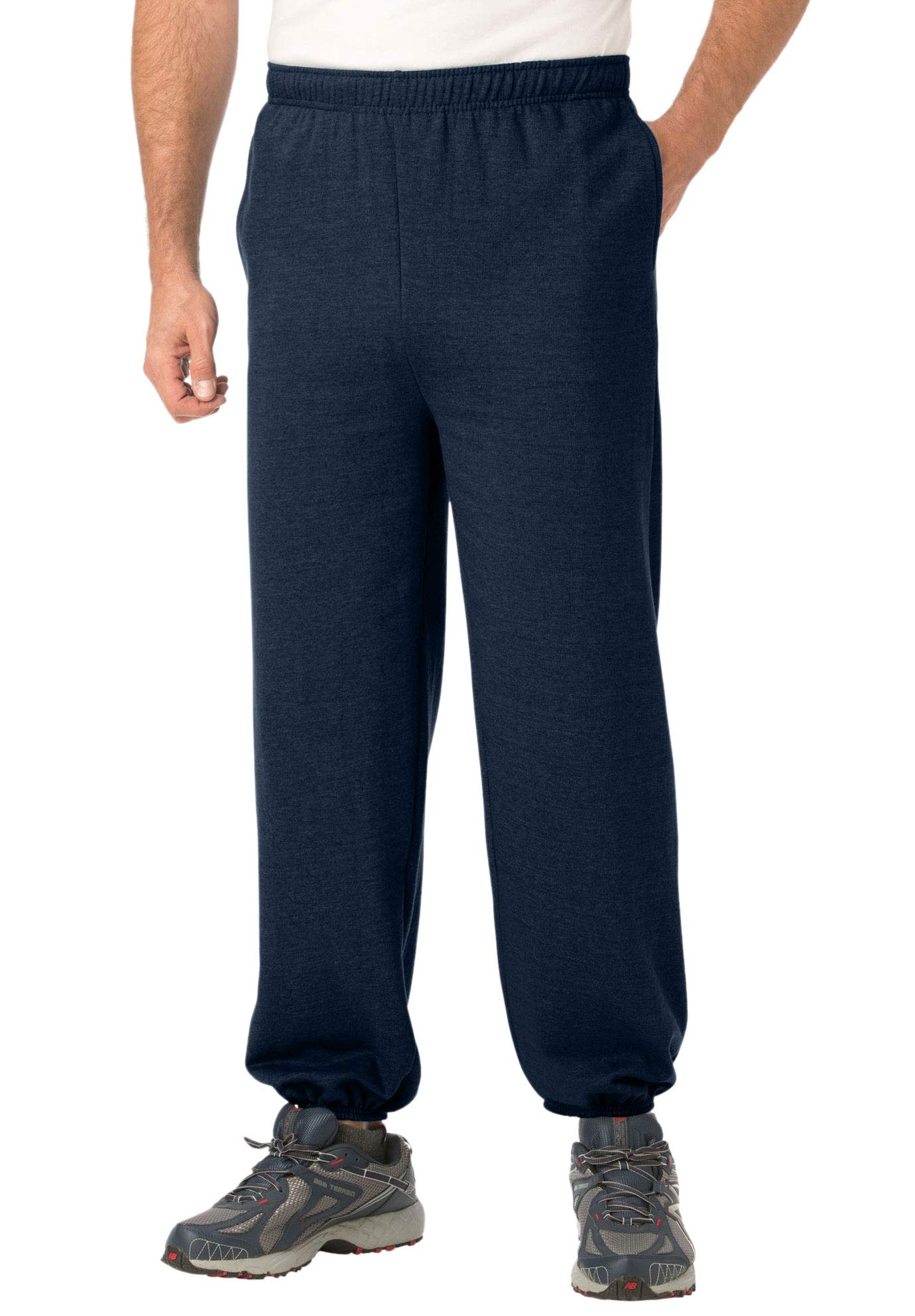 KingSize Men's Big & Tall Fleece Sweatpants with Elastic Cuff - Soft & Comfortable Lounge Pants for Relaxing at Home, Gym, or Running Errands