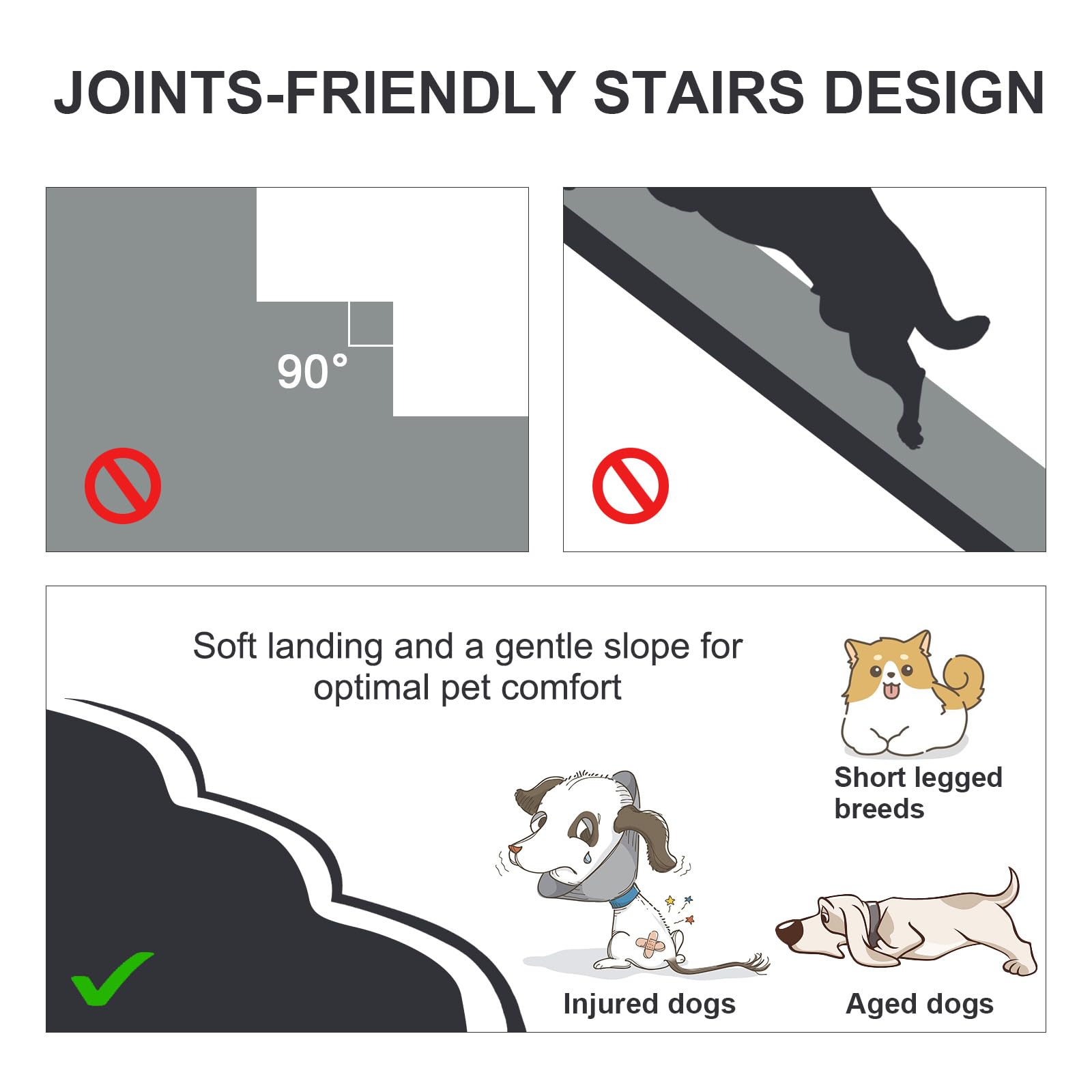 Ryoizen 3-Tier Non-Slip Dog Stairs for Small Dogs & Puppies - High Density Foam Pet Steps for High Beds & Couches - Perfect Dog Ladder with Bonus Lint Roller (Tan Brown) - Ideal for Elderly Pets, Injured Dogs & Home Use