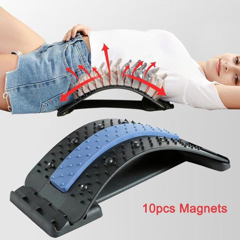 Magnetic Back Stretcher for Pain Relief - Yoga Posture Corrector with Acupressure Points | Improve Flexibility & Relieve Muscle Tension for Home, Office & Gym Use