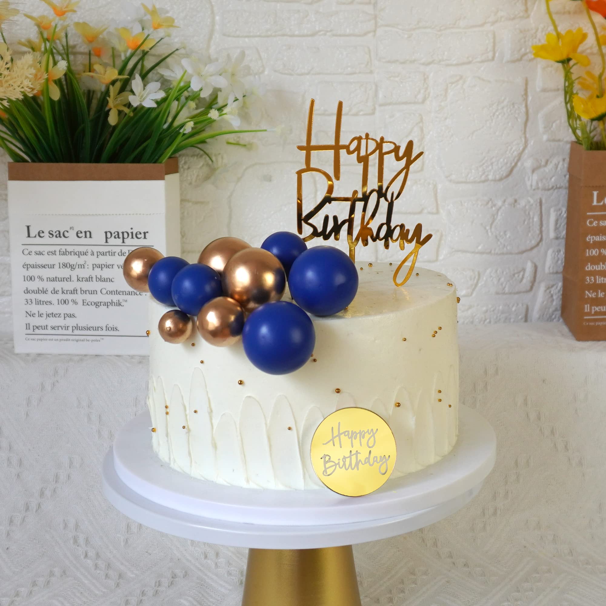 25 PCS Acrylic Happy Birthday Cake Topper Set with Numbers 0-9, Crown & Ball Shaped Cake Insert Toppers - Perfect for Kids and Adults Birthday Party Decorations (Style 1) | Ideal for Birthday Cakes, Cupcakes, and Dessert Table Displays