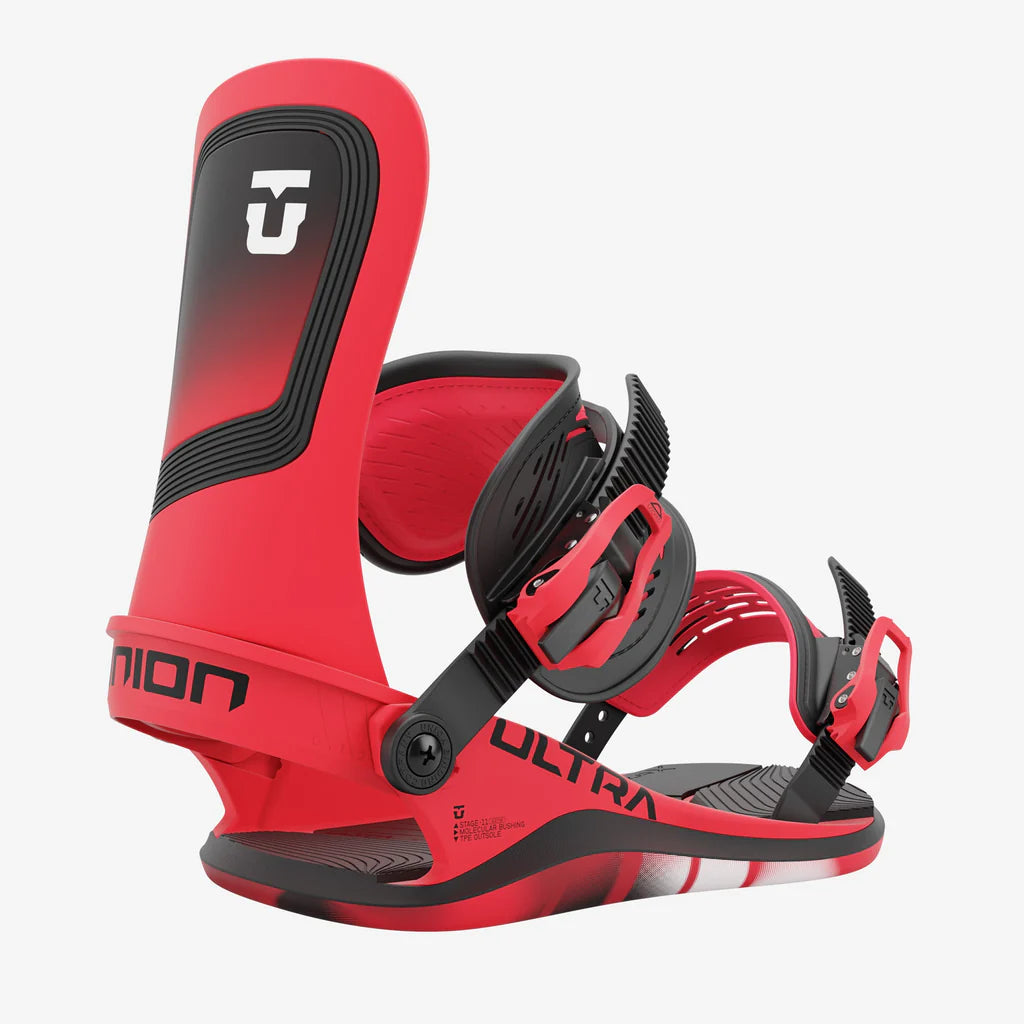 Union Ultra Binding 2025 Snowboard Bindings - Hot Red | High-Performance for All-Mountain & Freestyle Riding | Perfect for Powder, Park & Backcountry Adventures