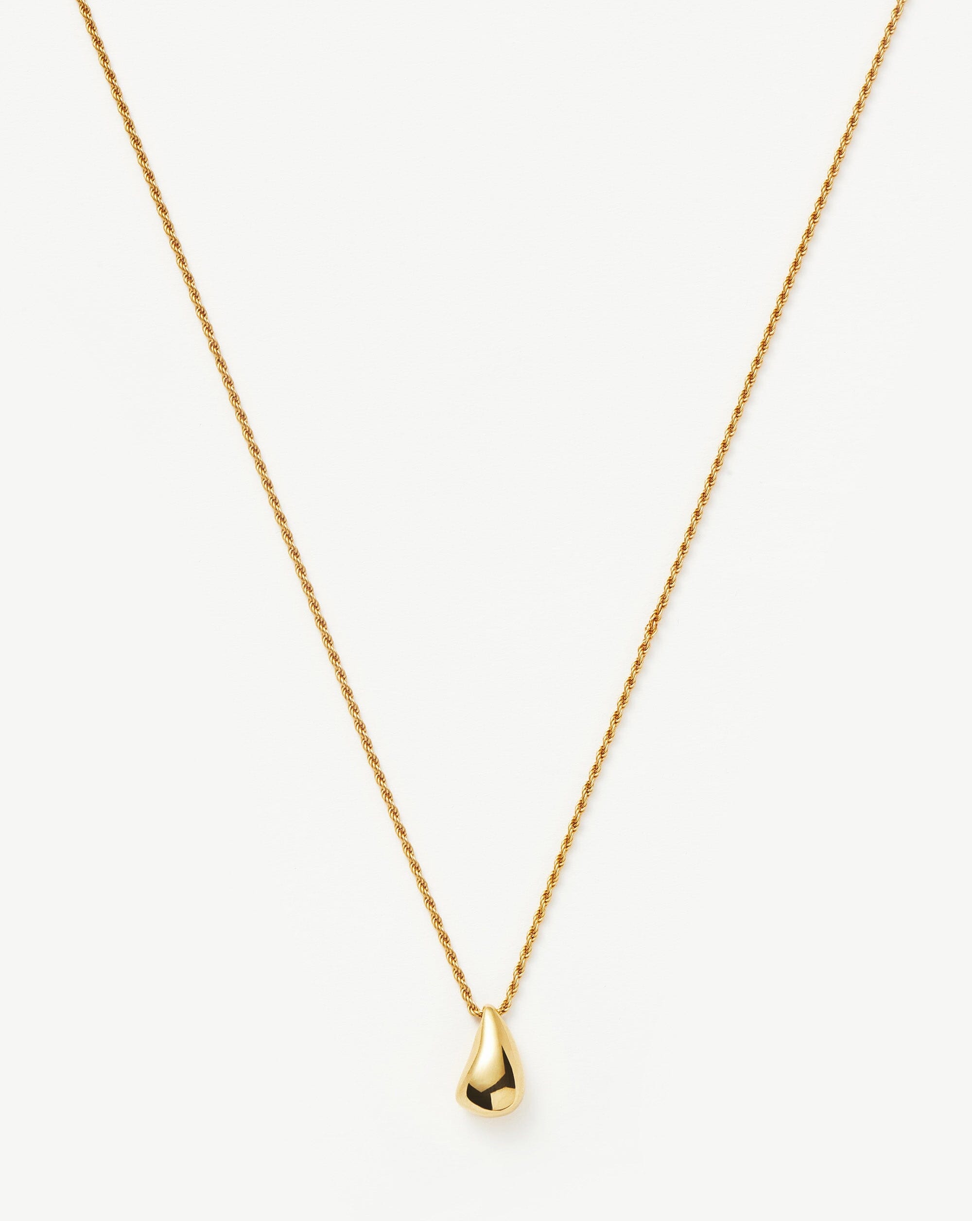 Sculptural Droplet Pendant Necklace - 18k Gold Vermeil Jewelry for Women | Elegant Layering Necklace for Date Night & Special Occasions