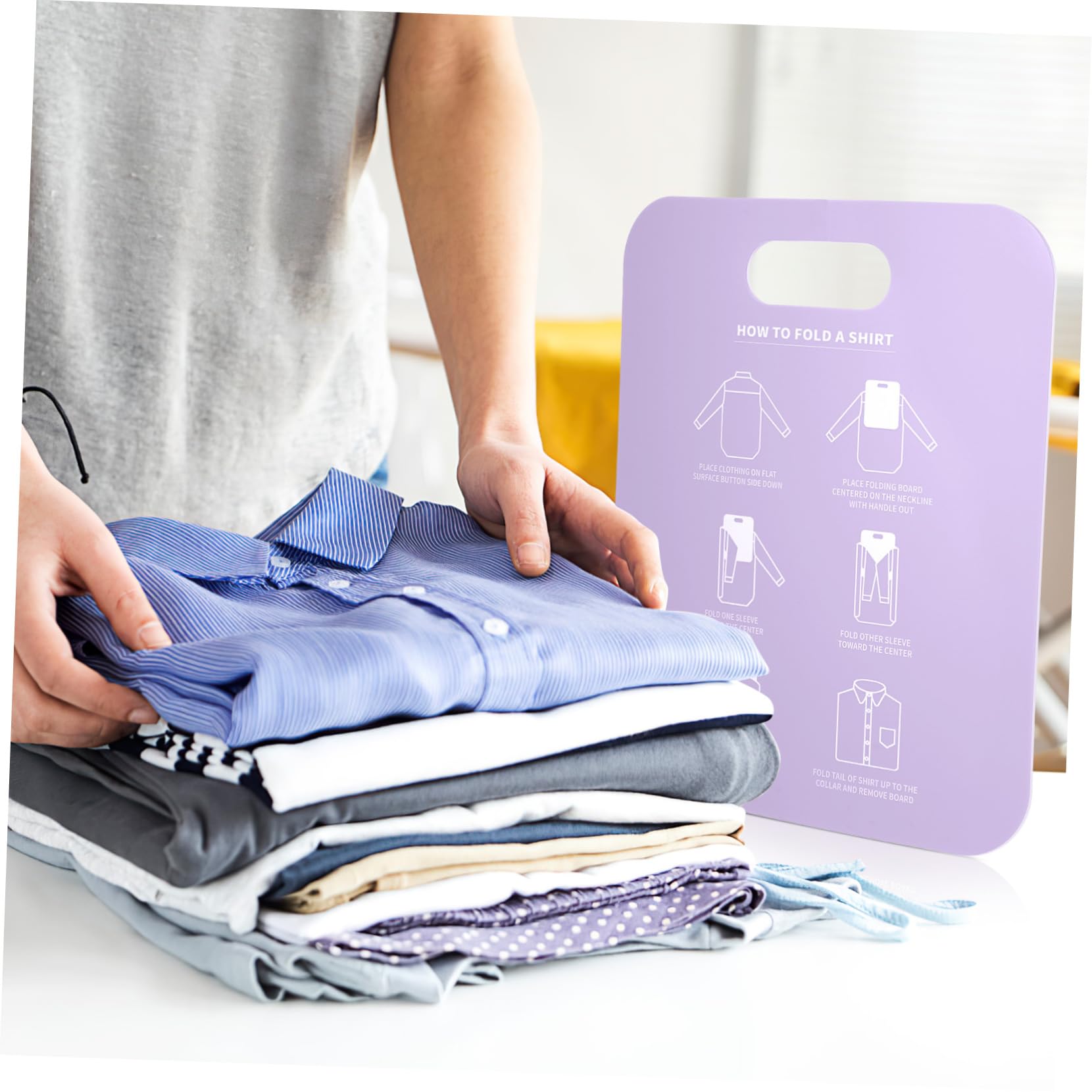 2-Pack Purple Clothes Folding Board - Shirt & Pants Organizer for Closet Storage, Garment Support Tool, Wrapping Cardboard for T-Shirts, Jeans & Clothes - Perfect for Travel Packing & Home Organization