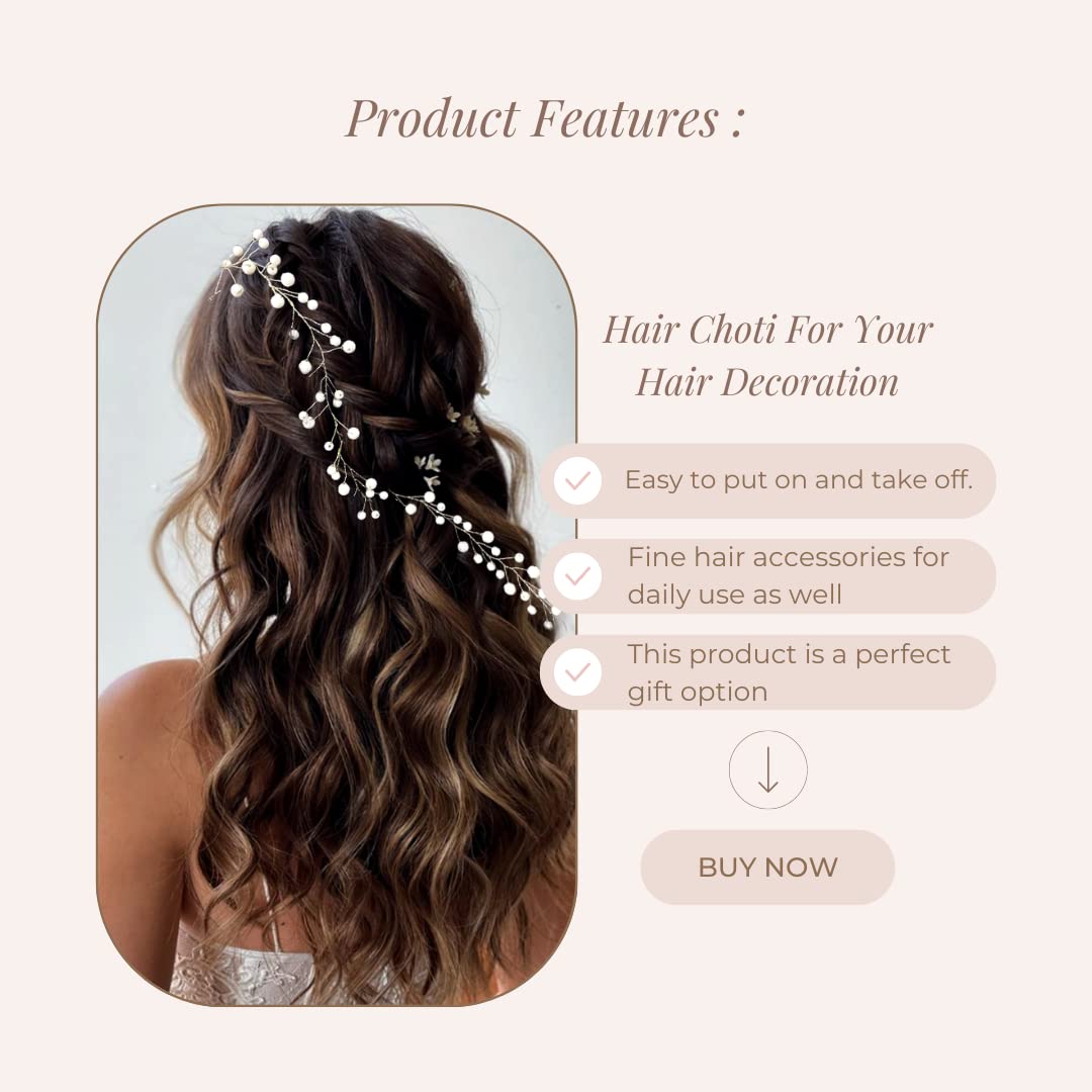Elegant Bridal Hair Pins with Artificial Stones & Pearls - Women's Hair Accessories for Weddings, Parties & Special Occasions | Pack of 1 (Style 2471)