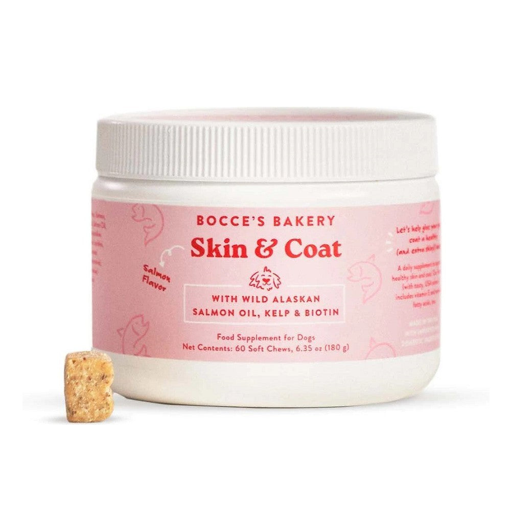 Premium Skin & Coat Soft Chews for Dogs - Omega-Rich Supplement for Healthy Fur & Itch Relief | Supports Shiny Coat & Skin Health - Ideal for Allergies, Dry Skin & Seasonal Shedding