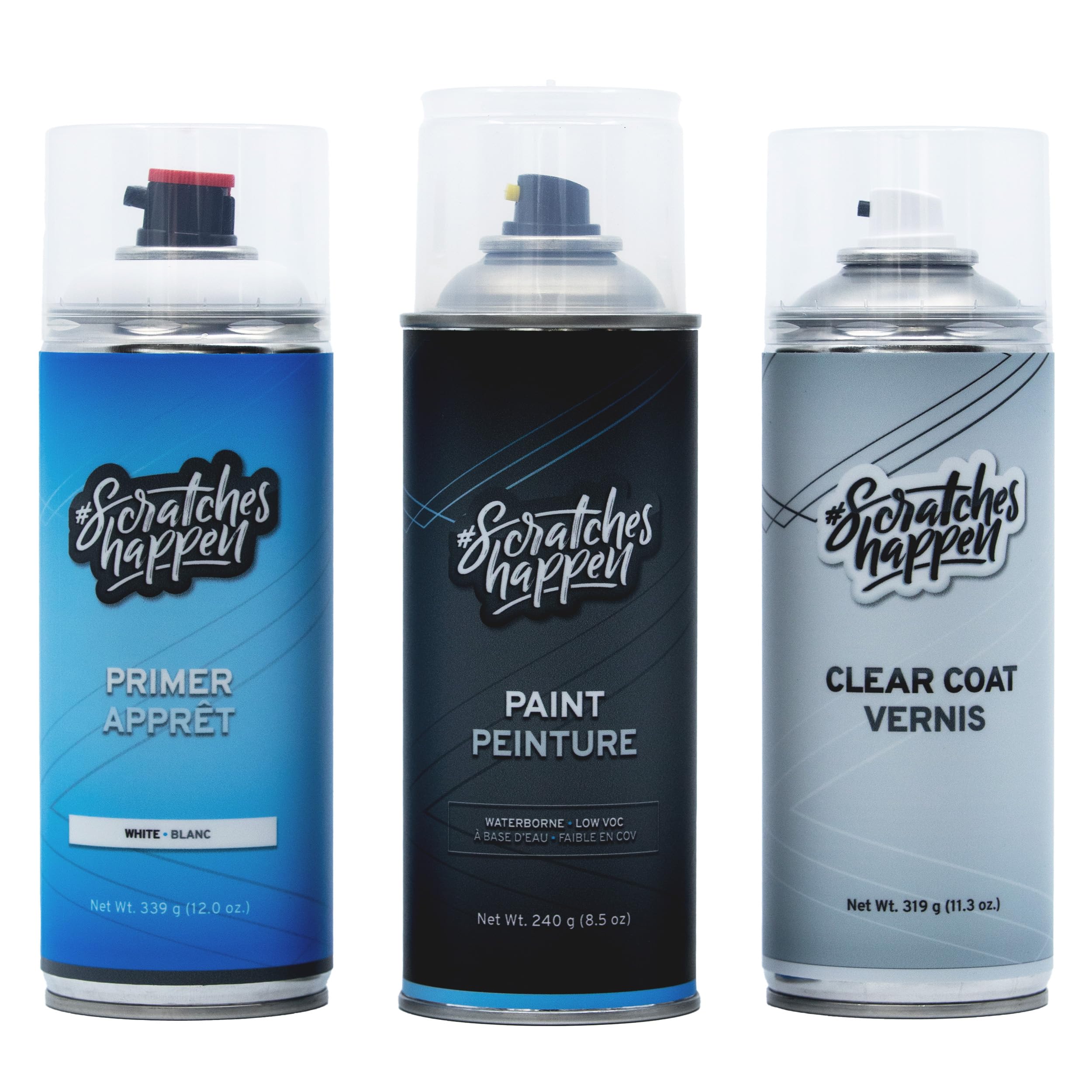 ScratchesHappen Exact-Match Spray Paint Kit - Meribel White Pearl Satin (2356/NMB) for Jaguar Vehicles | Paint + Clear Coat + Primer | Perfect for Car Scratch Repair & Touch-Ups