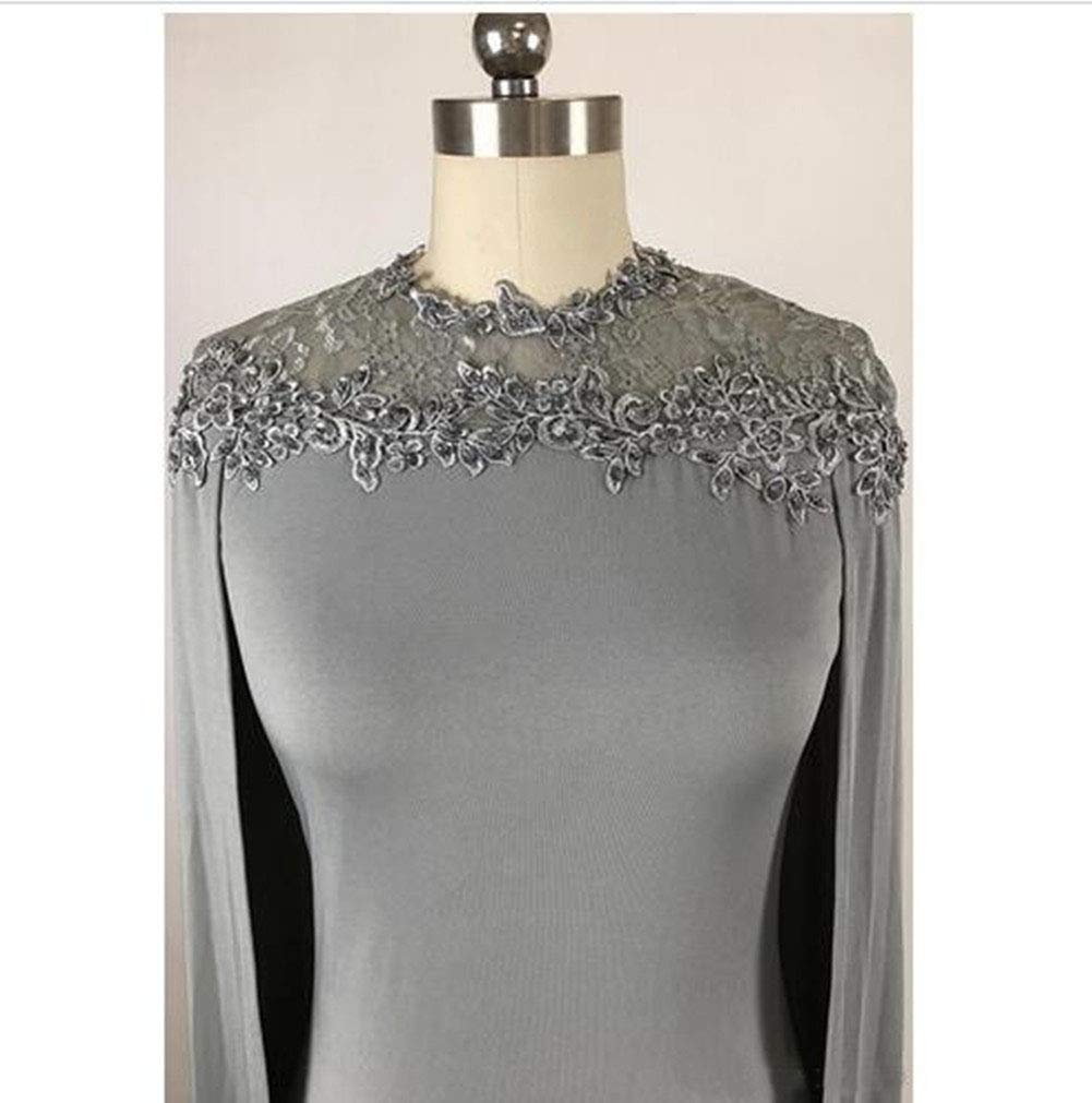 Elegant Women's Mermaid Bridal Mother of the Bride Dress with Spandex Cape - Mint Green Prom Evening Gown for Weddings, Parties & Special Occasions