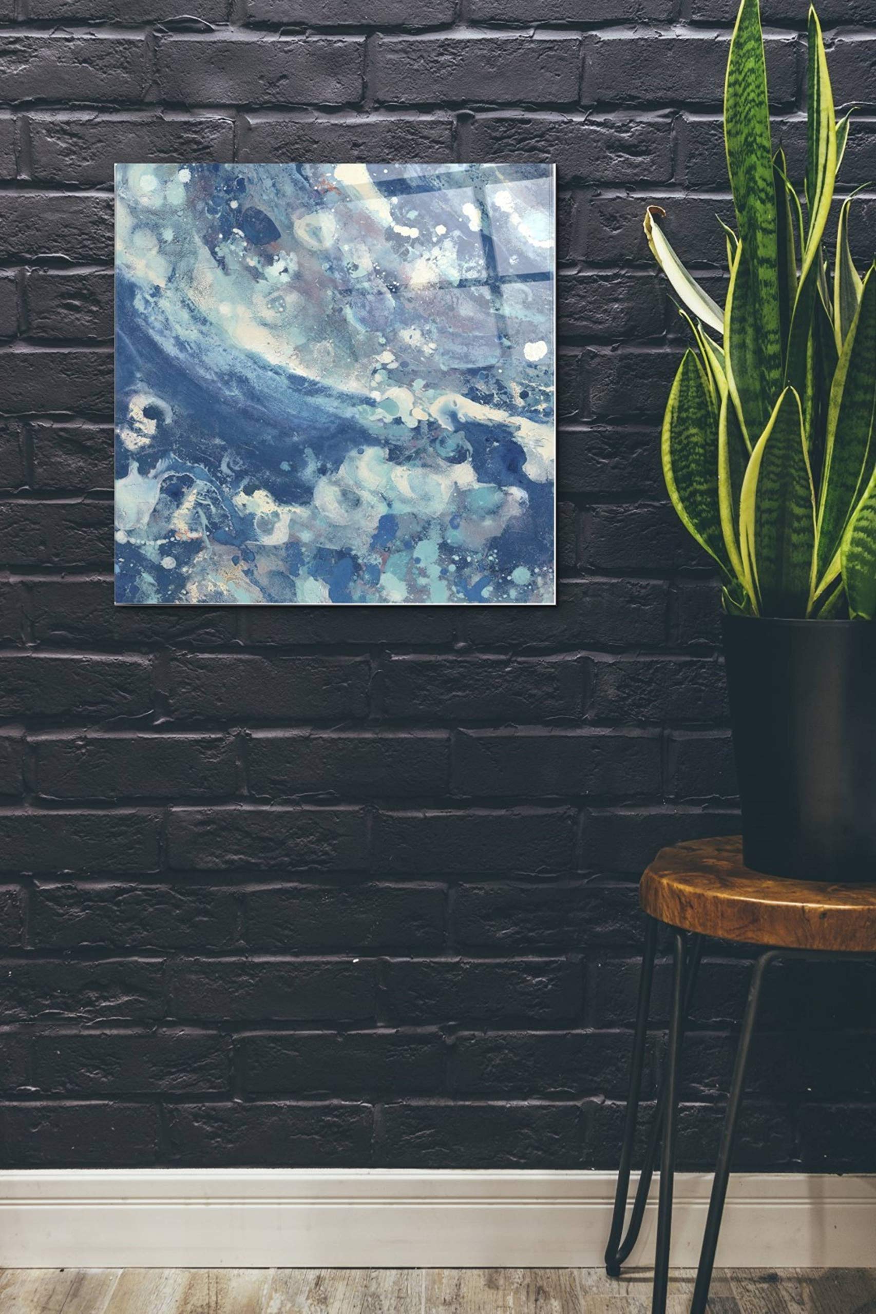 Albena Hristova 'Water IV' Acrylic Glass Wall Art - 24x24 Inch Modern Abstract Painting for Living Room, Bedroom & Office Decor