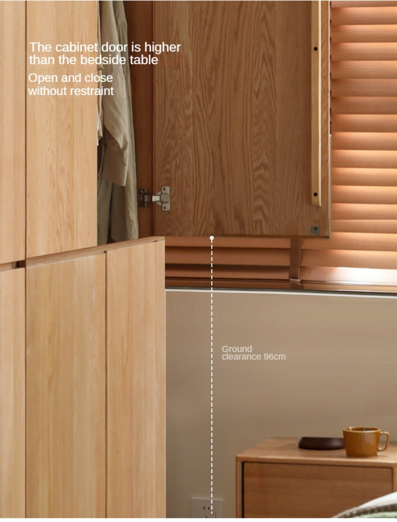Oak Solid Wood Sectional Wardrobe - Spacious Modular Closet Organizer for Bedroom & Walk-in Closets | Durable Storage Solution for Clothes, Shoes & Accessories