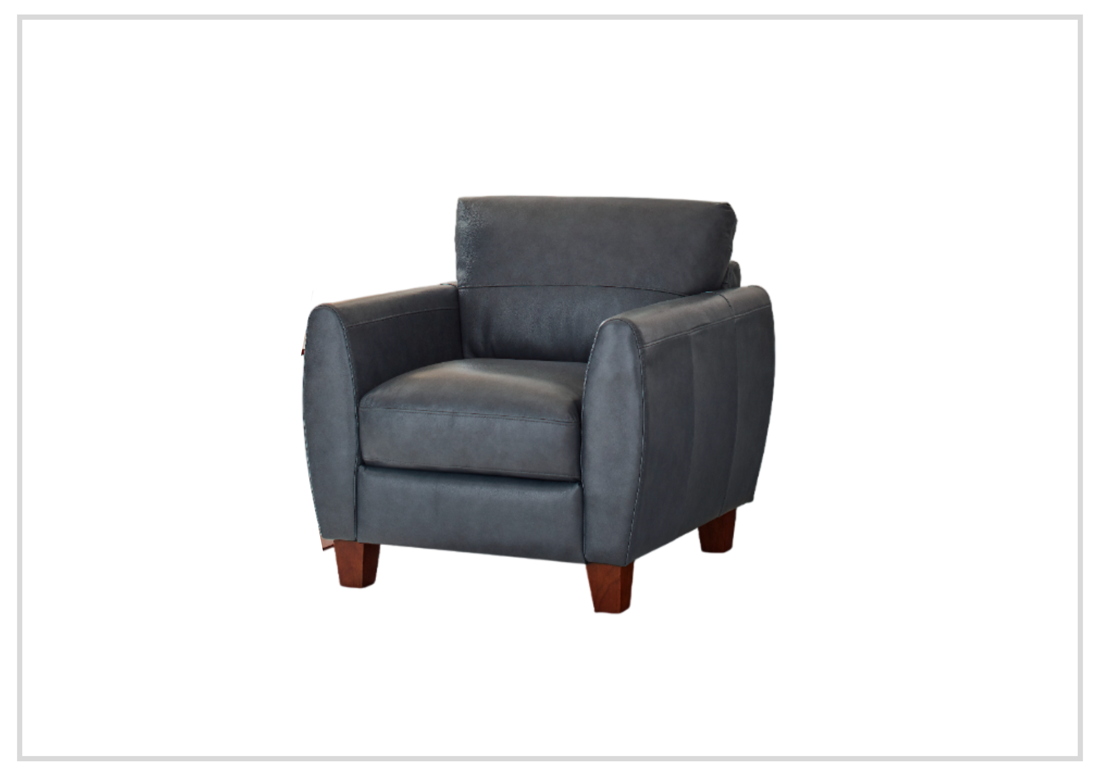 Gio Italia Home Tirano Genuine Leather Chair in Bluish Gray - Premium Office & Living Room Seating for Modern Homes
