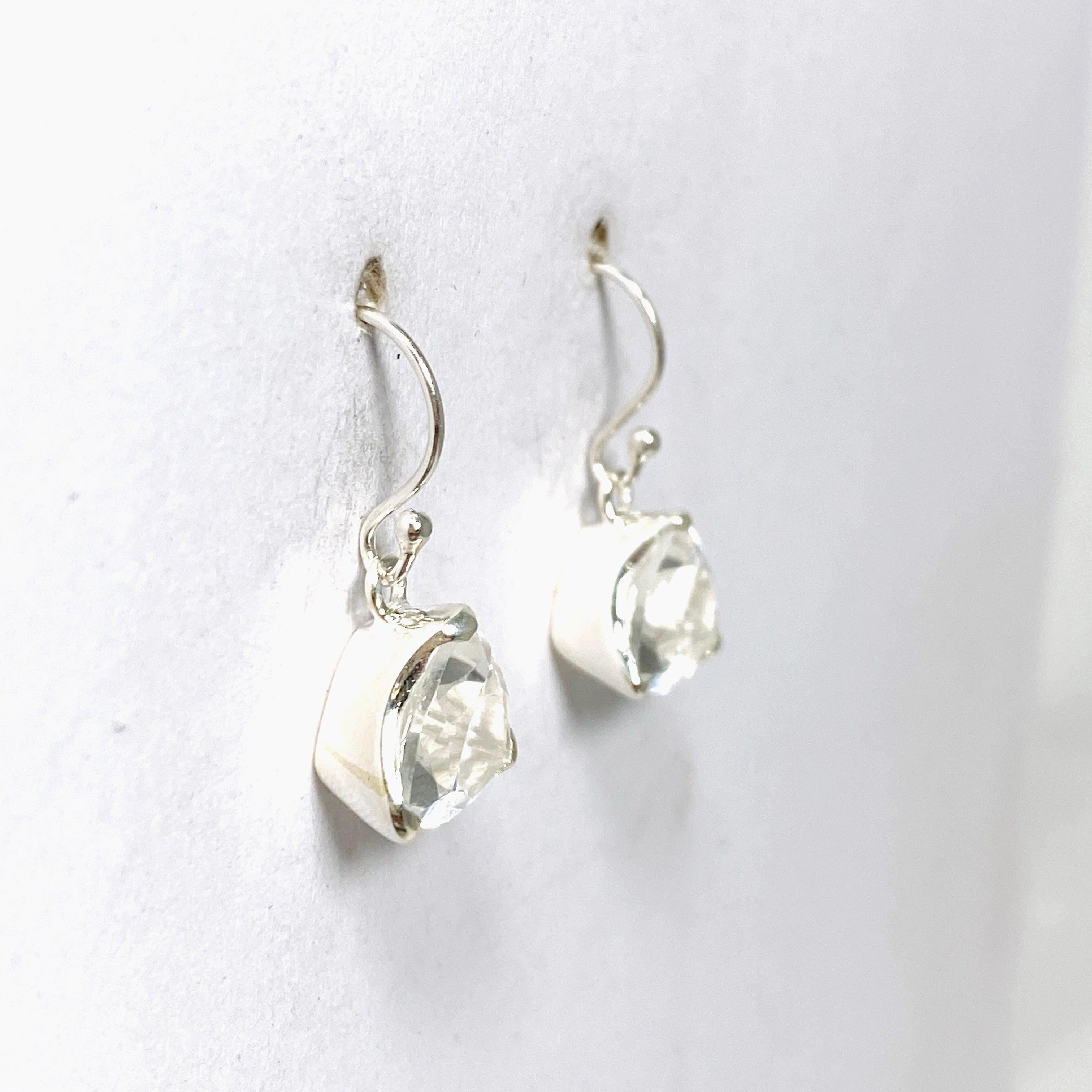 Clear Quartz Trillion Cut Stud Earrings E2735 CQ - Elegant & Sparkling Jewelry for Women, Perfect for Parties, Weddings & Everyday Wear