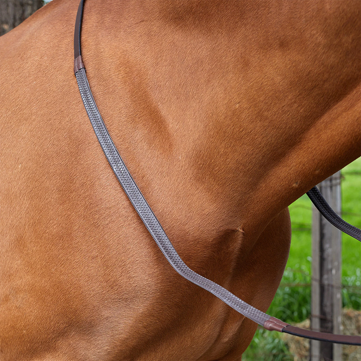 HDR Pro Mono Crown Raised Figure Eight Bridle with Rubber Reins - Premium Equestrian Headgear for Dressage & Show Jumping - Perfect for Training & Competition Riding