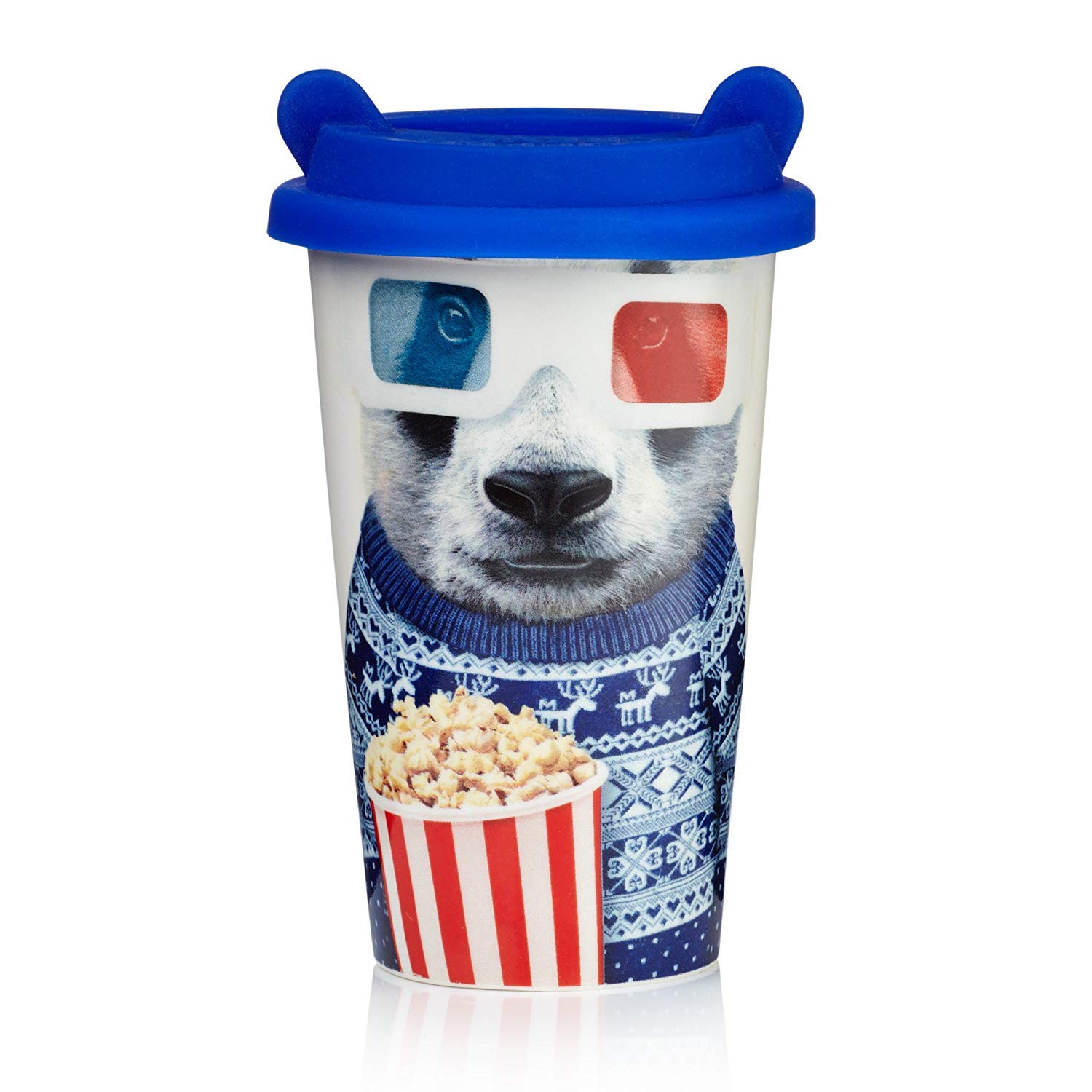 Reusable Travel Coffee Mug Cup - Insulated Stainless Steel Panda Design for Hot & Cold Drinks - Perfect for Commuting, Hiking, and Office Use