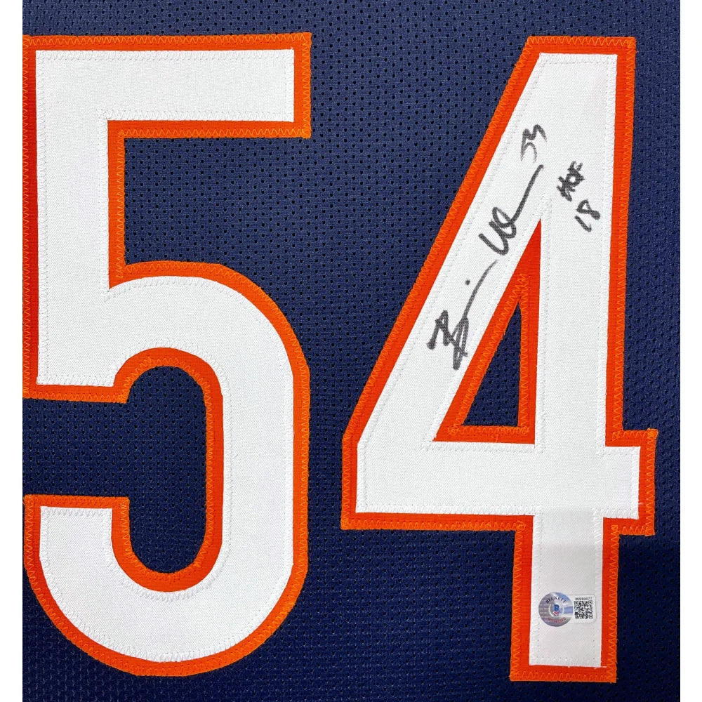 Brian Urlacher Autographed Chicago Bears Jersey - Framed BAS Signed Inscribed HOF Collectible - Perfect for Sports Memorabilia Displays, Man Cave Decor & NFL Fan Gifts