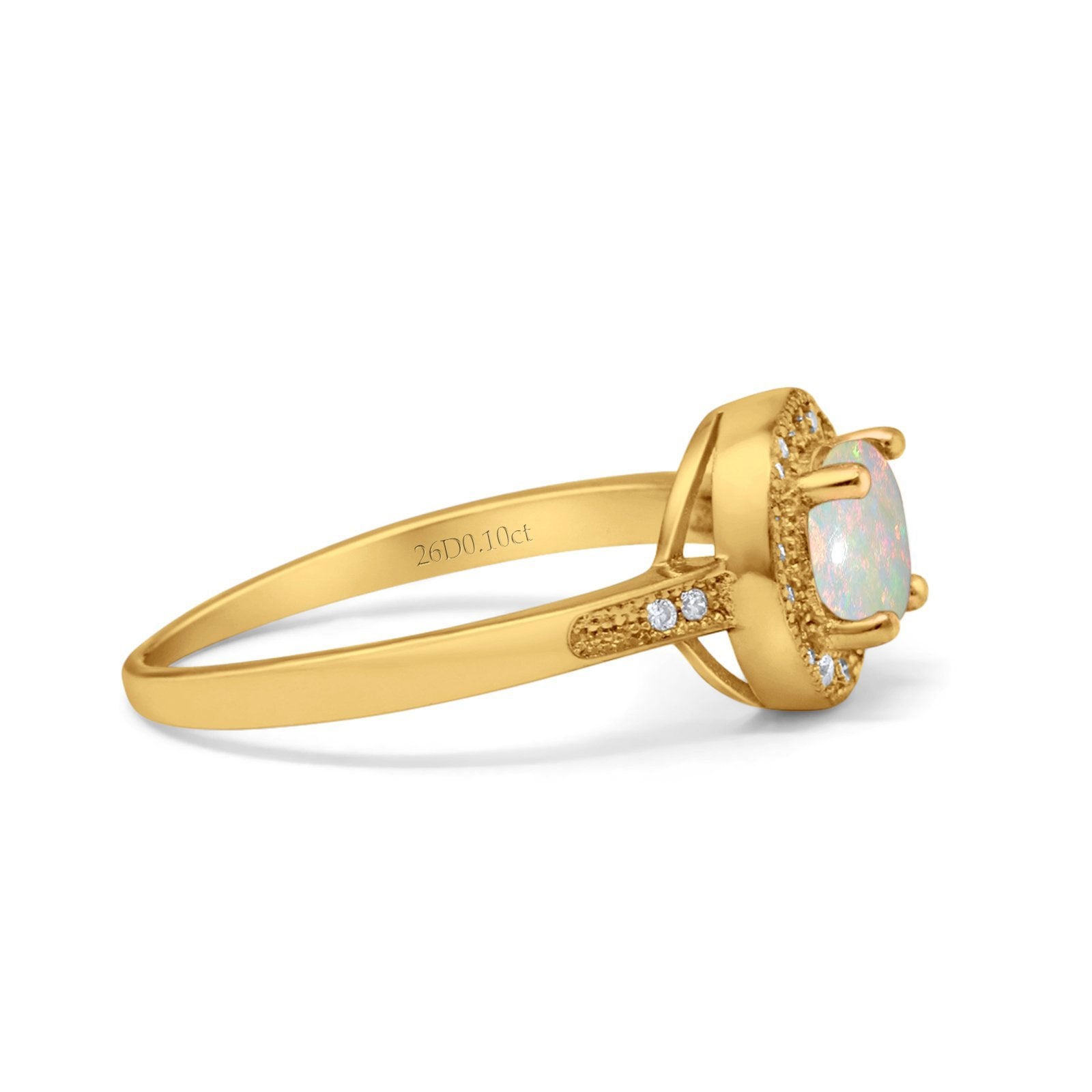 14K Gold 0.94ct Round Art Deco 6mm G SI Diamond Engagement Ring for Women - Perfect for Wedding, Proposal, Anniversary & Special Occasions