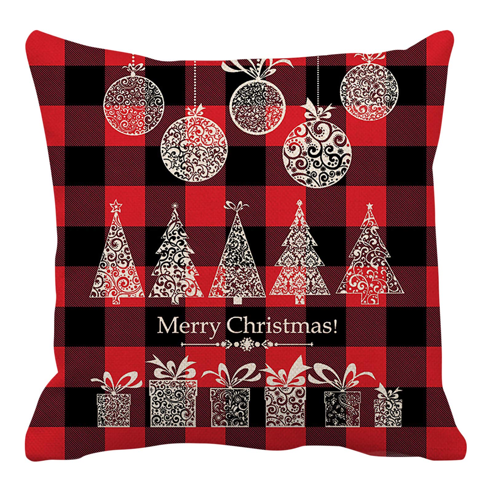Festive Christmas Pillow Covers 18x18 - Santa Claus, Snowman, Reindeer & Snowflake Holiday Designs for Sofa, Bedroom Decor - Perfect for Xmas Gifts, Home Decoration & Seasonal Celebrations