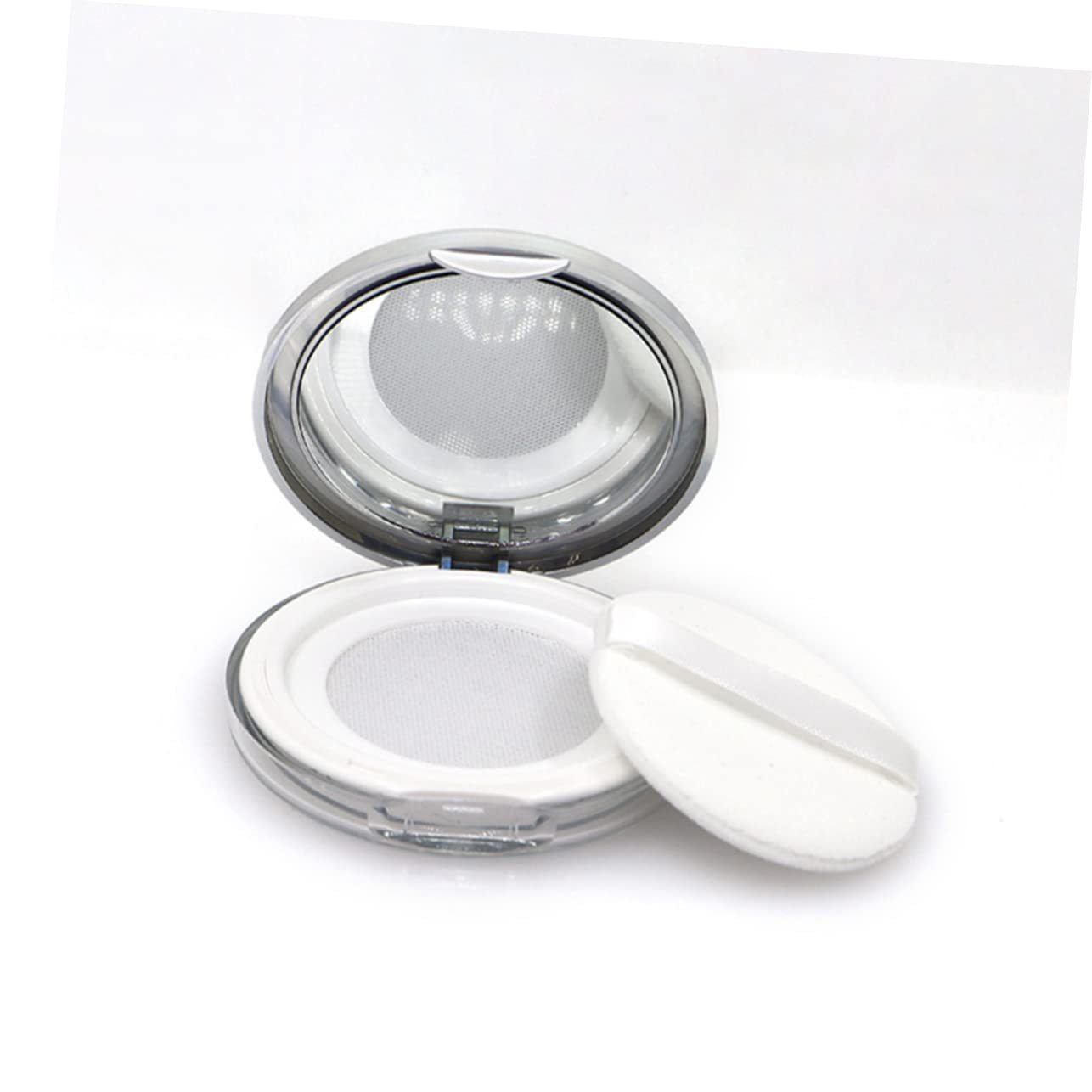 FRCOLOR 2-Pack Travel Makeup Powder Case with Mirror & Puff - Compact Loose Powder Container for On-the-Go Touch Ups, Perfect for Travel, Gym & Daily Purse
