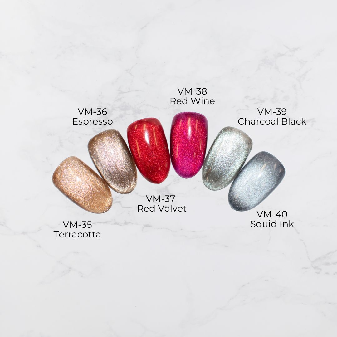 Kokoist Velvet Magnet VM 39 Charcoal Black - Professional Nail Art Gel Polish for Salon & Home Manicure - Perfect for Special Occasions & Everyday Wear
