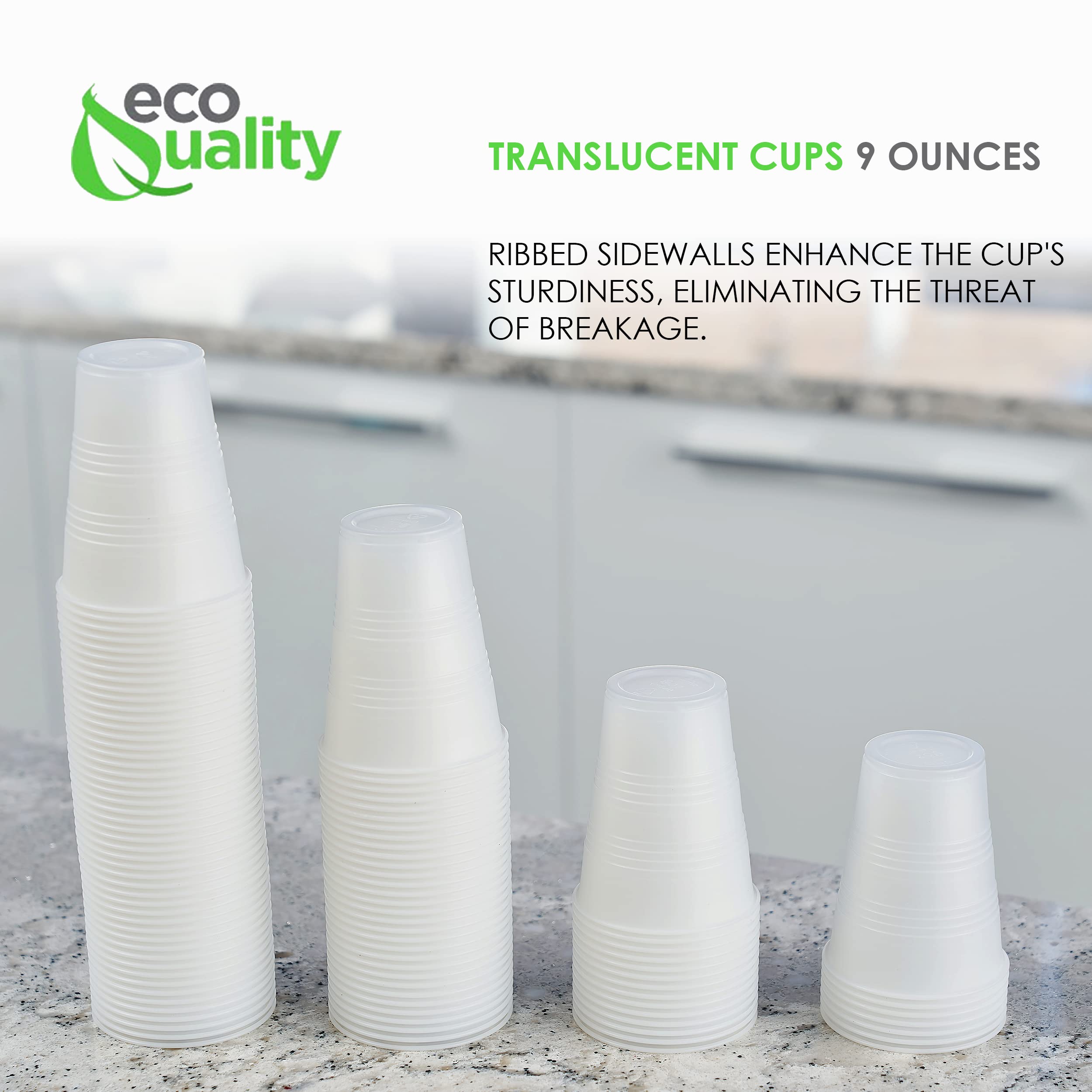 9 oz Clear Plastic Party Cups - Bulk Pack of 1000 Disposable Cold Drink Cups for Weddings, Events, Office & Home Use | Perfect for Beverages, Smoothies & Takeout Drinks