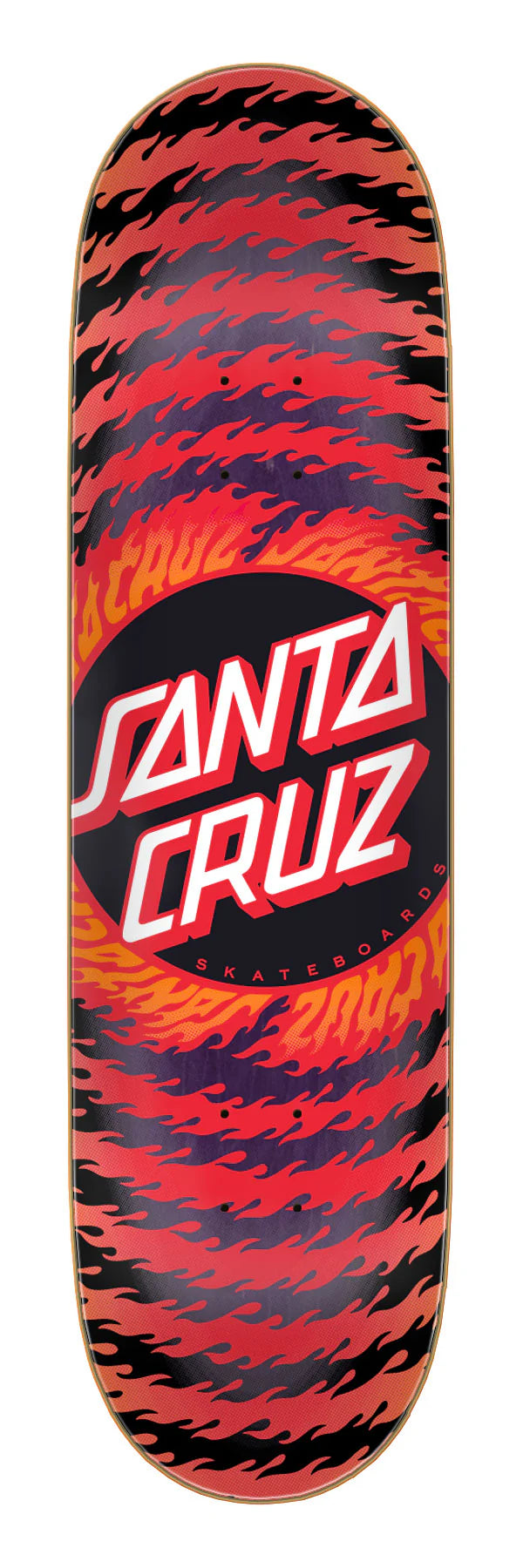 Santa Cruz Flame Ringed Dot Birch Skateboard - Premium 7-Ply Maple Deck for Street & Park Skating - Perfect for Beginners & Pros - Ideal for Commuting, Tricks & Skatepark Sessions