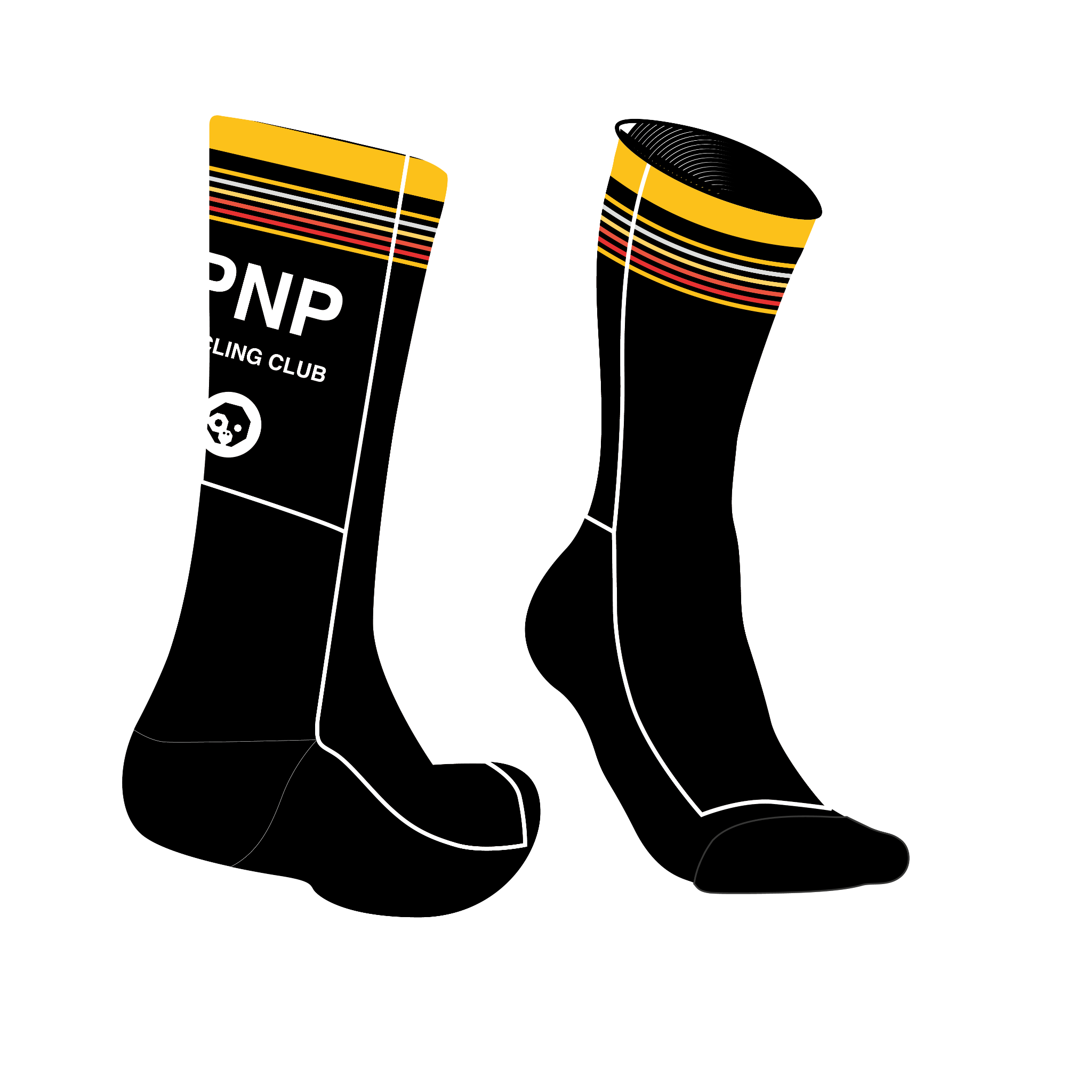 2023 PNP Cycling Club Socks - Breathable & Cushioned Performance Socks for Road & Mountain Biking - Ideal for Cycling Enthusiasts & Club Members