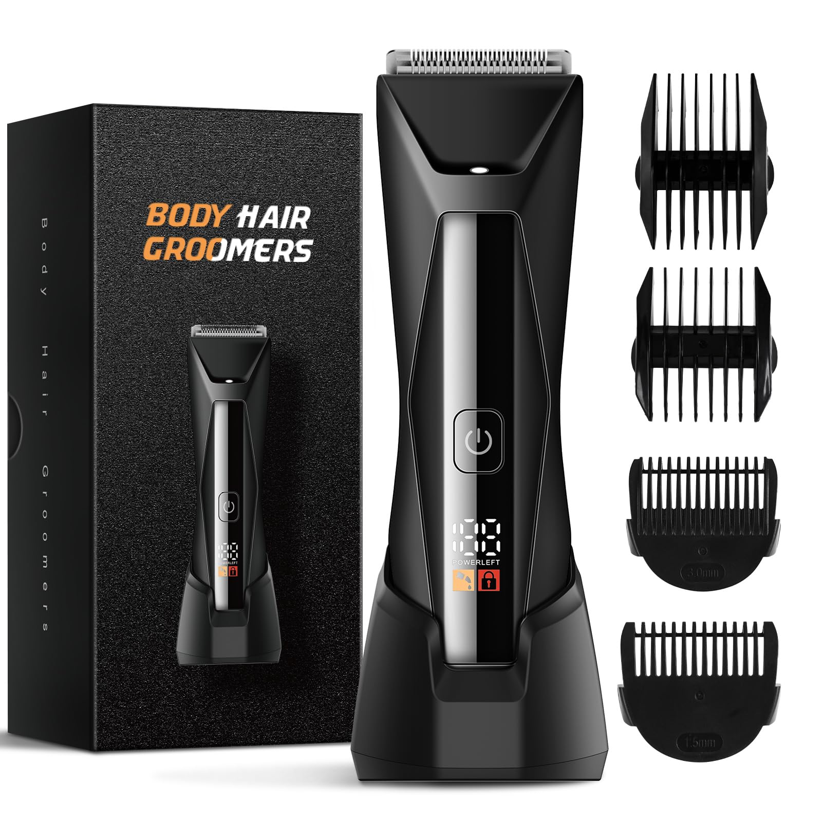 Premium Men's Body & Groin Hair Trimmer - Waterproof Cordless Electric Shaver for Chest, Underarms & Private Areas | Safe No-Nick Design with Skin-Friendly Blades | Perfect for Travel, Gym & Home Grooming