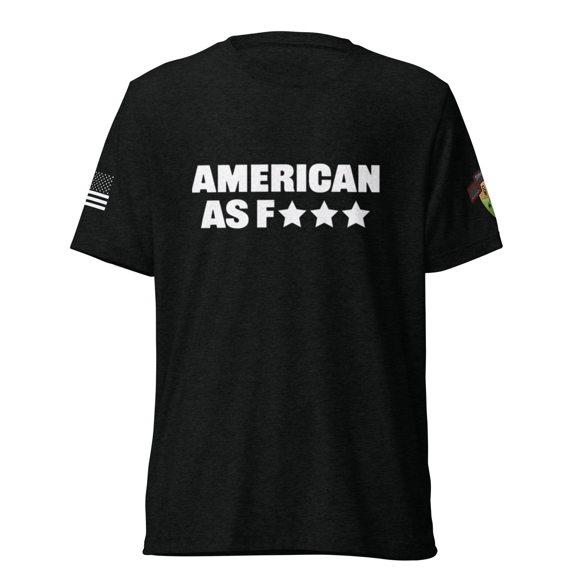 American AF Short Sleeve T-Shirt for Men & Women - Black & White Cotton Tee - Casual Streetwear, Patriotic Fashion, Everyday Outfit