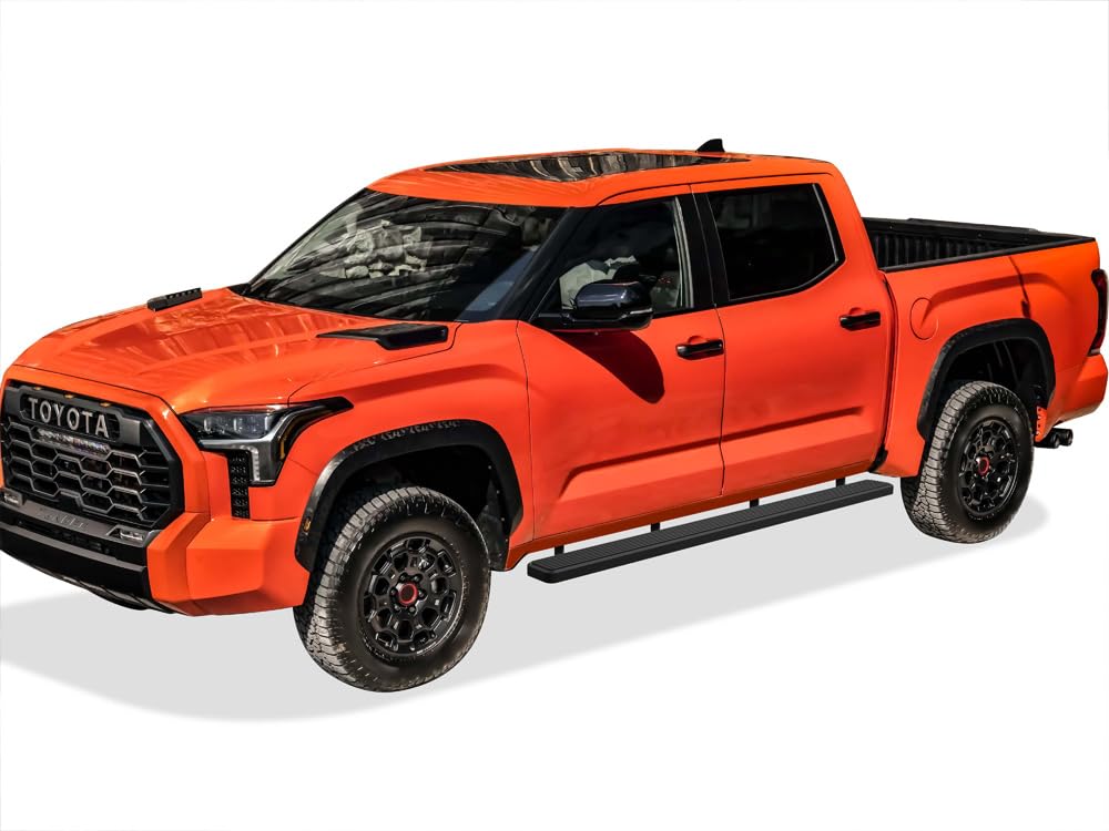 APS 5-Inch Matte Black Running Boards for 2022-2025 Toyota Tundra CrewMax | Stainless Steel Nerf Bars Side Steps | Off-Road Protection & Easy Entry
