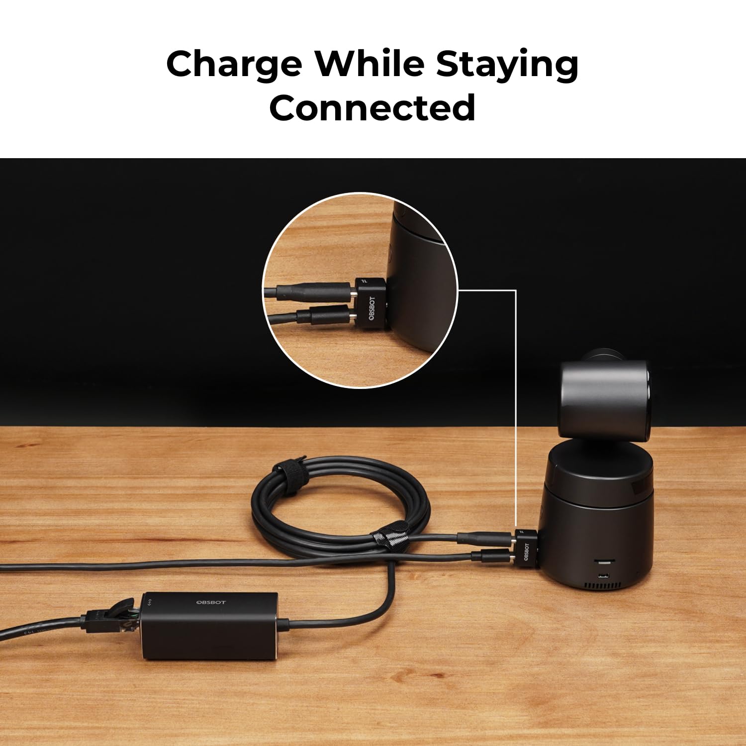 OBSBOT USB-C to Ethernet Adapter - 10/100 Mbps High-Speed Data Transfer, Low Latency, Dual Port with Power Over Ethernet (PoE) - Compatible with MacBook, PC, Laptops for Stable Internet & Charging While Connected
