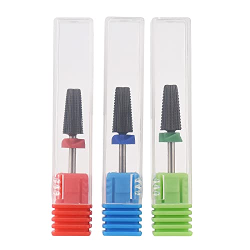 Premium 3-Piece Tungsten Steel Nail Bit Set for Cuticle Removal & Gel Polish - Electric Nail Replacement Kit for Professional Pedicure & Manicure | Perfect for Salon, Home Nail Care & DIY Beauty