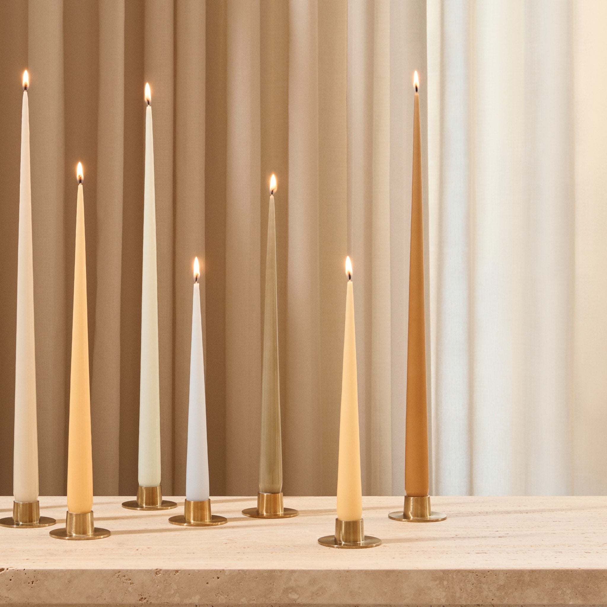 ESTER & ERIK 12.6 Inch Taper Candles - Almond Butter Scented Long Dinner Candles for Romantic Dining, Wedding Decor & Holiday Centerpieces (Pack of 6)