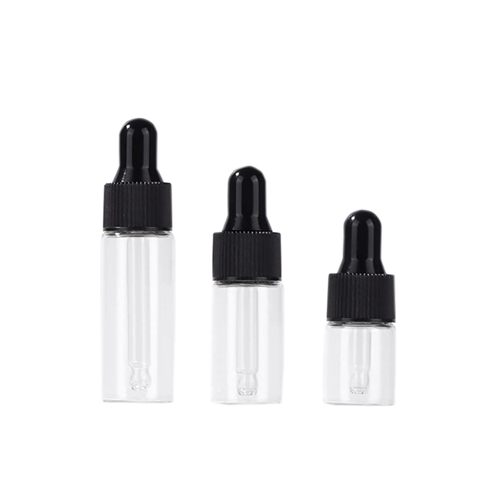 25 Pcs Colored Glass Dropper Bottles - 1ML Empty Refillable Essential Oil Bottles, Tincture Bottles & Sample Vials for DIY, Aromatherapy, Travel & Home Use