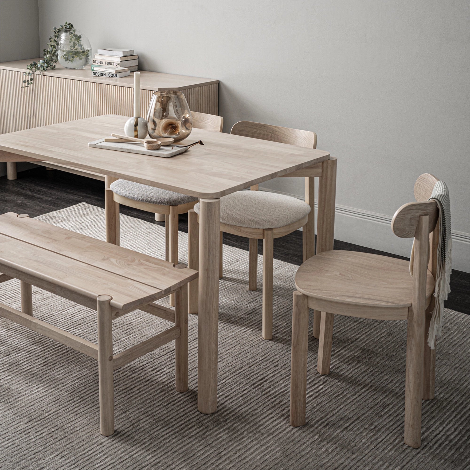 Luna Modern Dining Chair - Mid Century Wooden Dining Room Chair with Upholstered Seat - Perfect for Kitchen, Dining Room, and Home Office