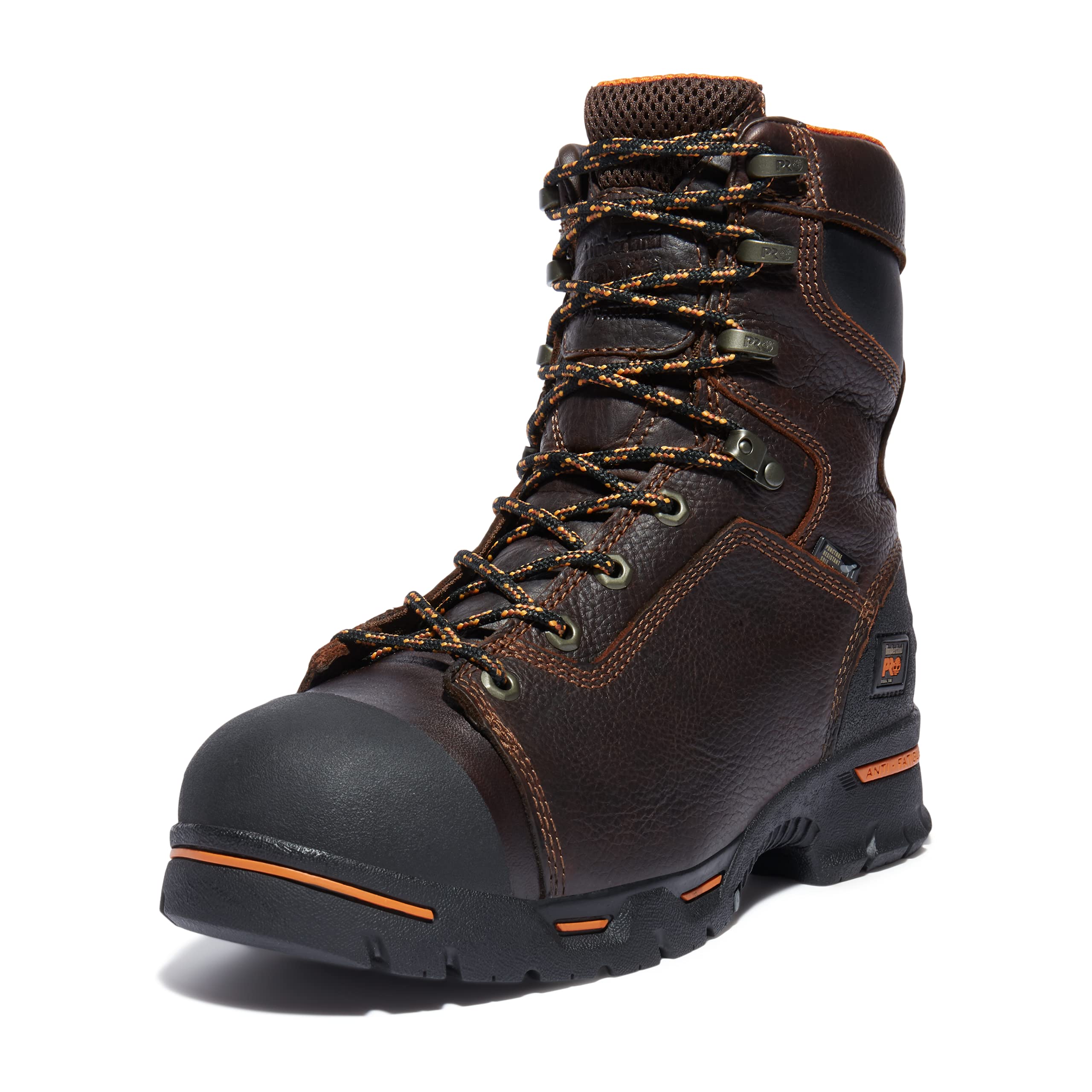 Timberland PRO Men's Endurance 8 Inch Waterproof Steel Toe Work Boots - Durable Safety Shoes for Construction, Hiking & Outdoor Work