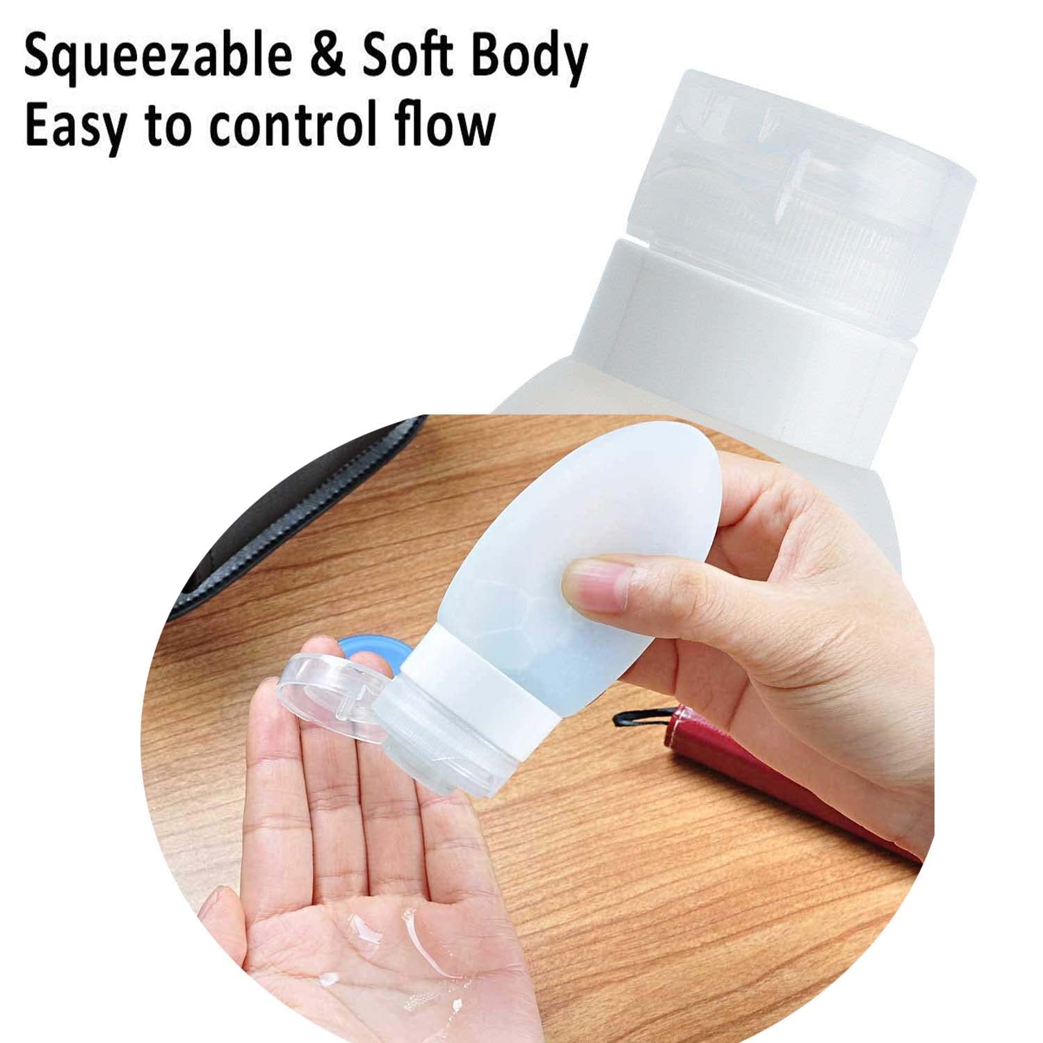Refillable Travel Size Silicone Tubes - 11 Pack Transparent Squeezable Cosmetic Containers for Shampoo, Lotion & Soap | Leakproof Toiletry Bottles for Airplane, Gym & Vacation Travel Essentials