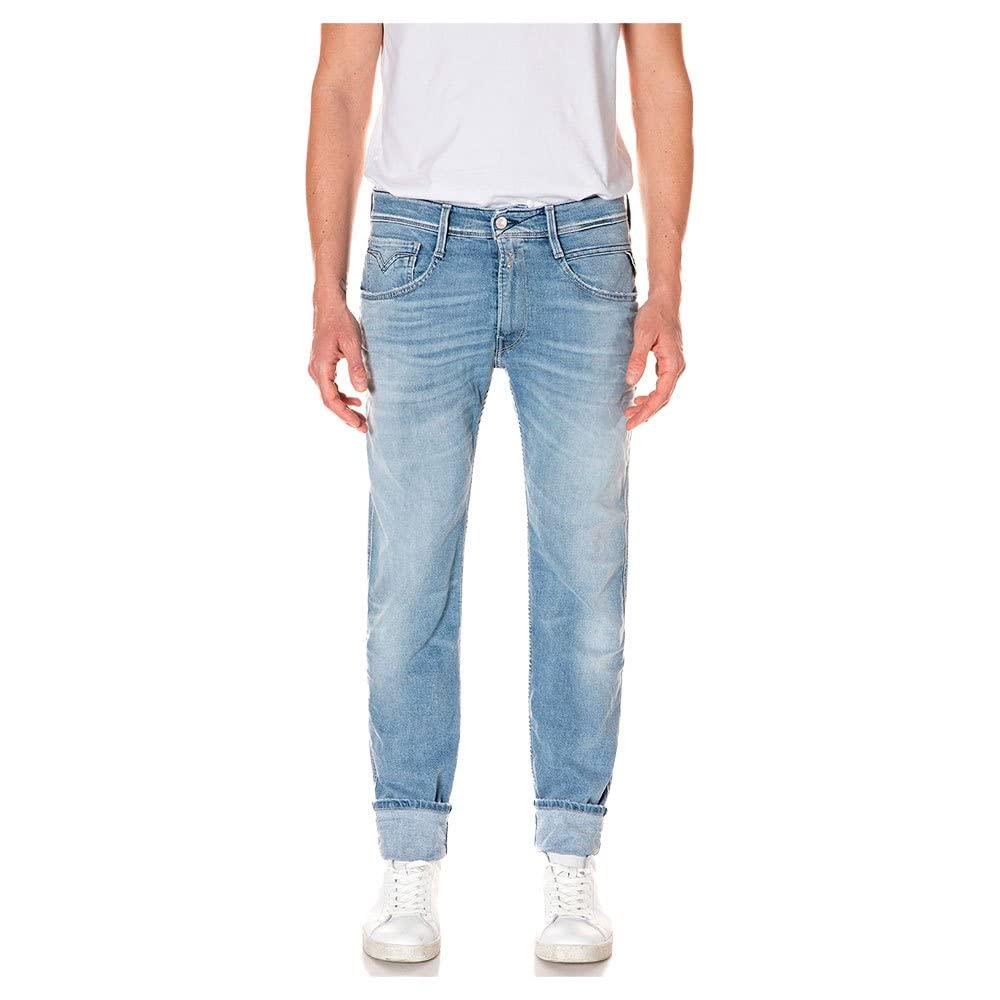 Replay Men's Anbass Organic Jeans - Premium Slim Fit Denim Pants for Casual & Business Wear | Eco-Friendly Cotton | Comfortable & Stylish for Everyday Outfits